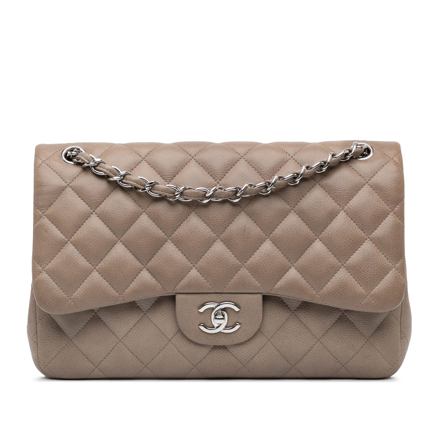 Chanel Jumbo Classic Caviar Double Flap Handbag Shg Bpgw8S