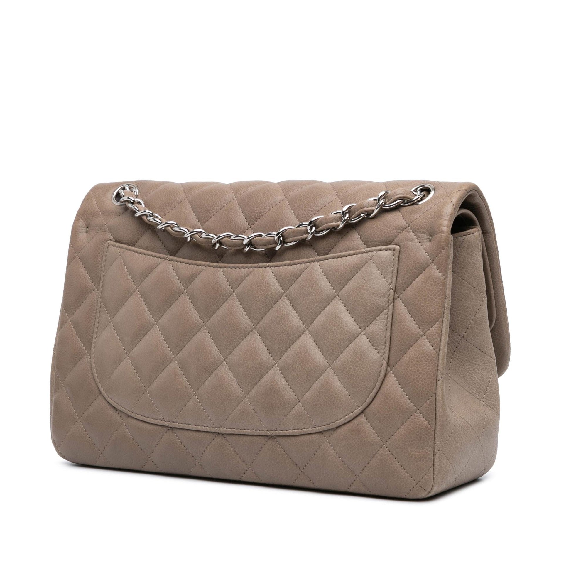 Chanel Jumbo Classic Caviar Double Flap Handbag Shg Bpgw8S