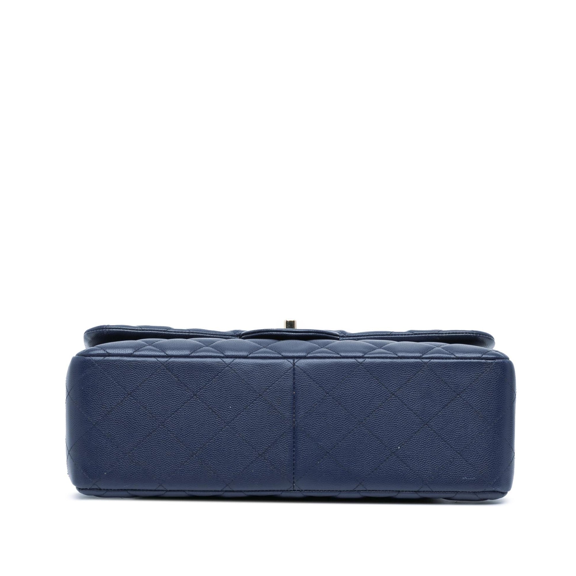 Chanel Jumbo Classic Caviar Double Flap Handbag Shg Snk7Uv