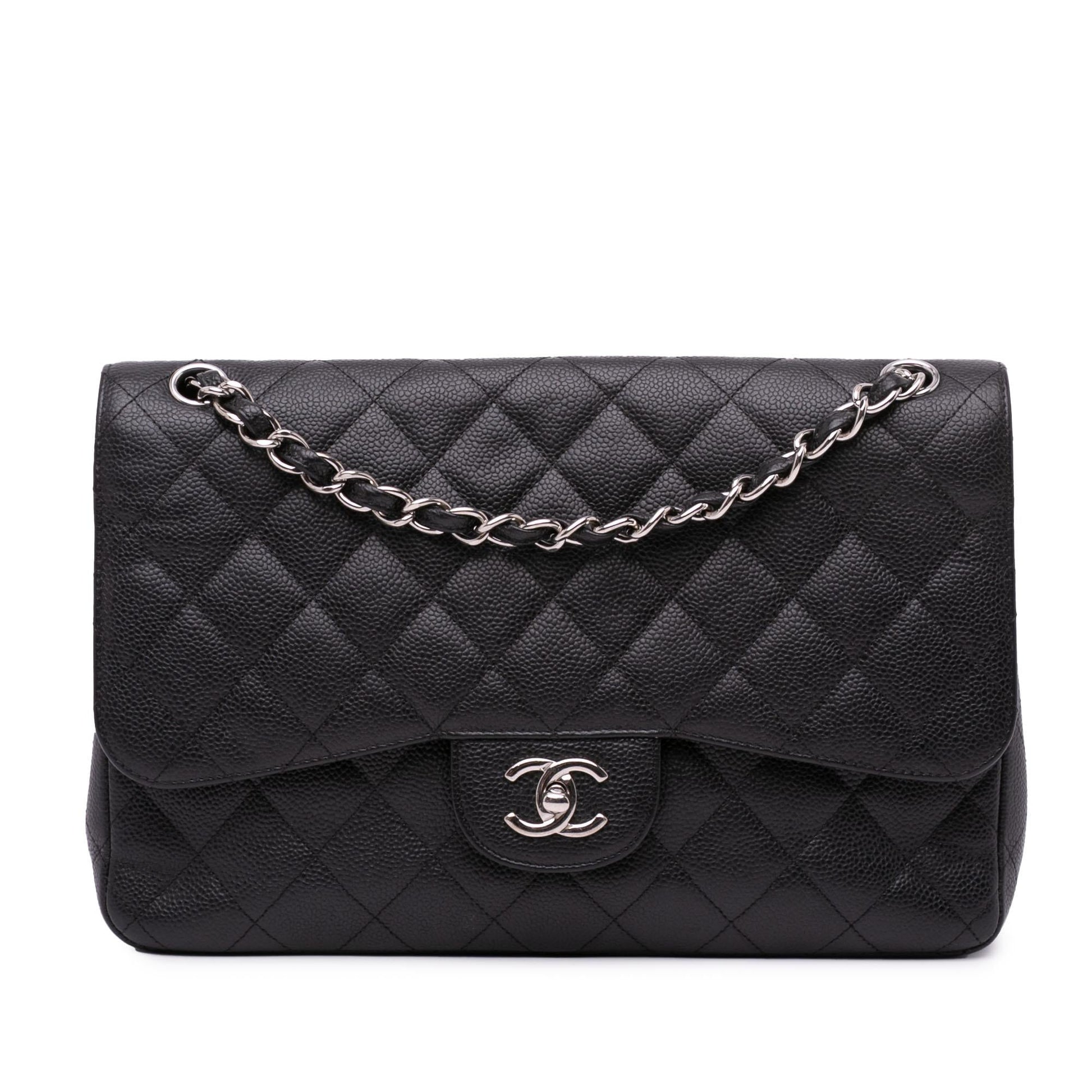 Chanel Jumbo Classic Caviar Double Flap Handbag Flap 3