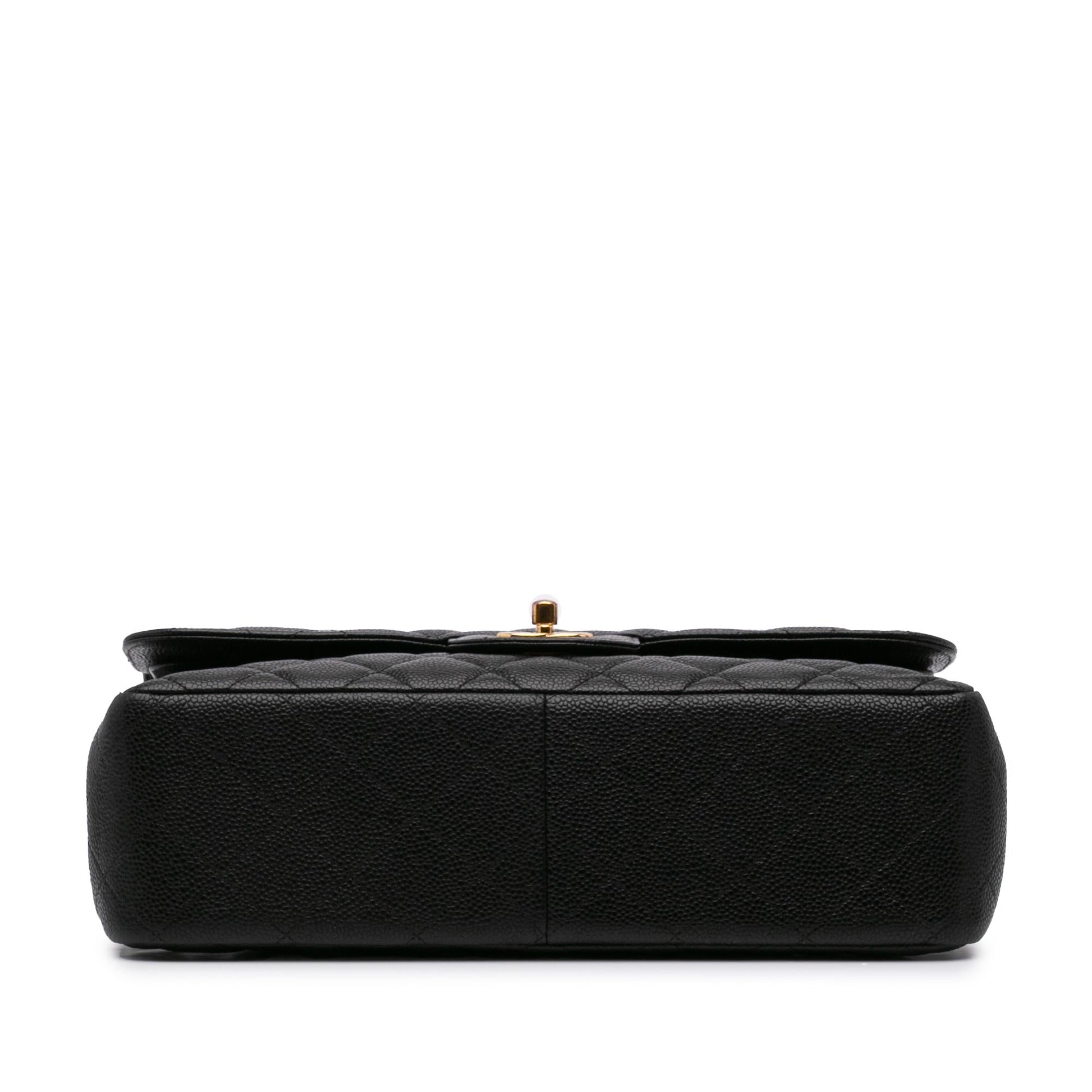 Chanel Jumbo Classic Caviar Double Flap Handbag Flap 4