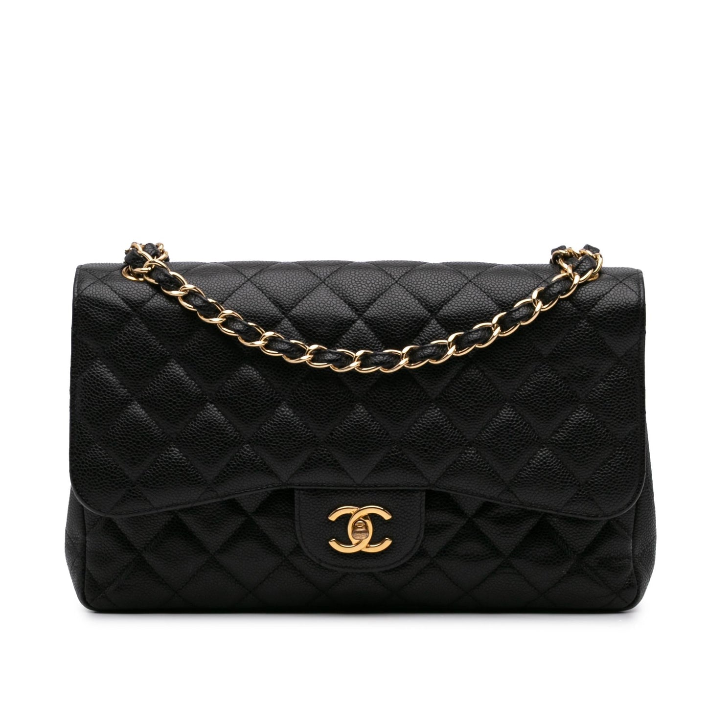 Chanel Jumbo Classic Caviar Double Flap Handbag Flap 4