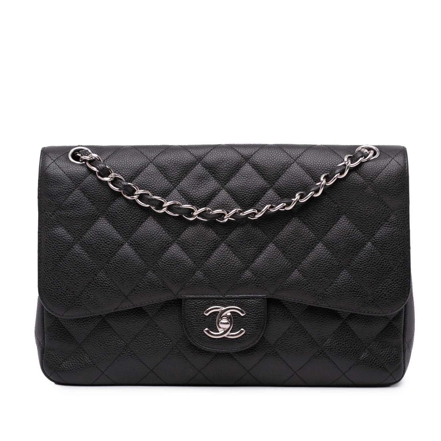 Chanel Jumbo Classic Caviar Double Flap Handbag Flap 5