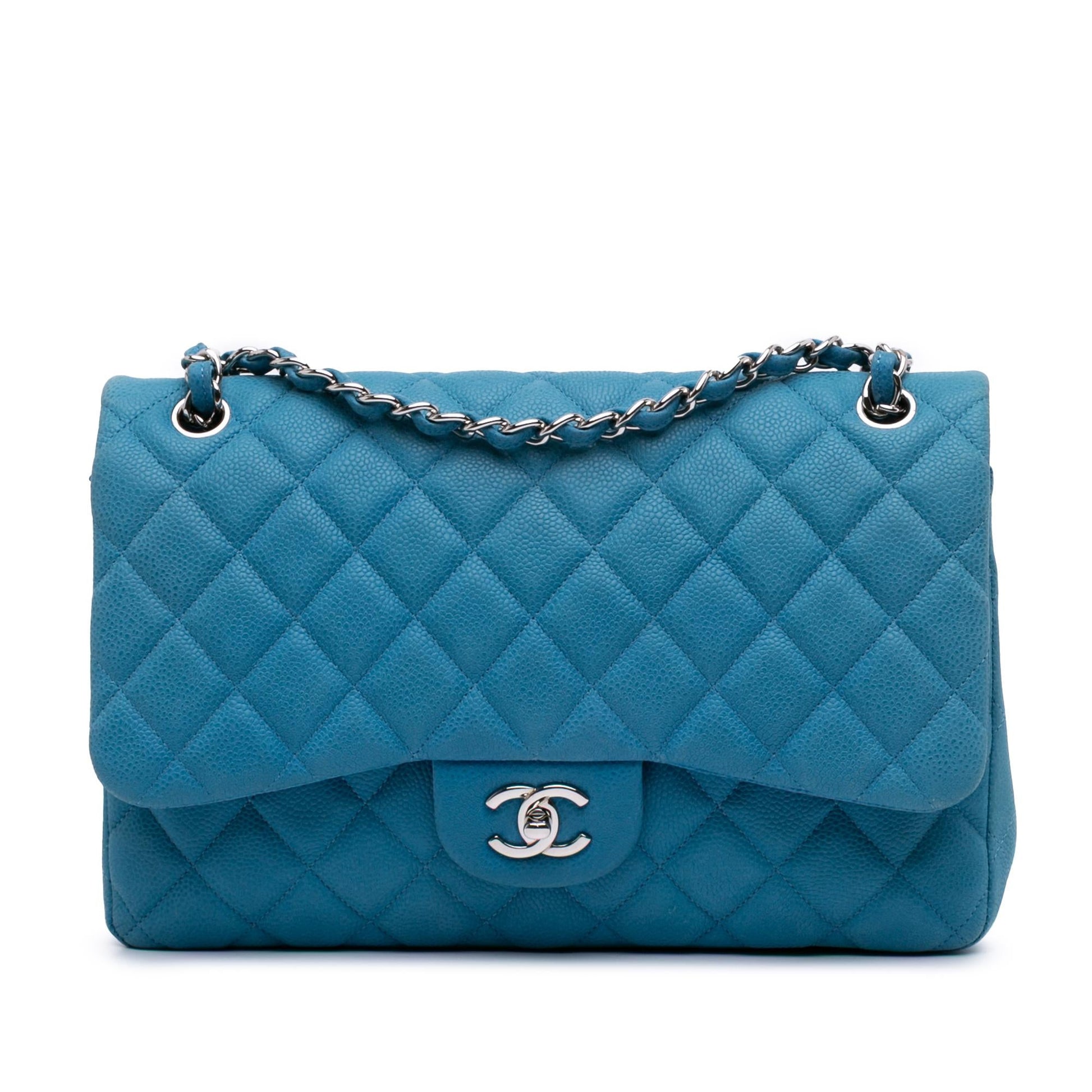 Chanel Jumbo Classic Caviar Double Flap Handbag Flap 8