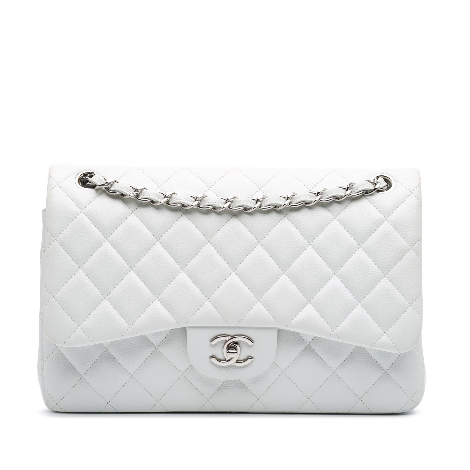 Chanel Jumbo Classic Caviar Double Flap Handbag Flap 11