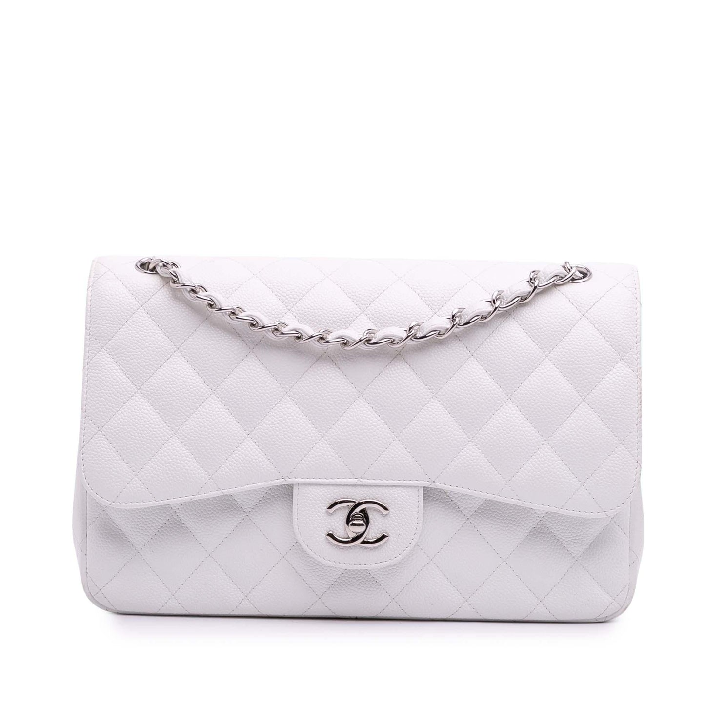 Chanel Jumbo Classic Caviar Double Flap Handbag Flap 16