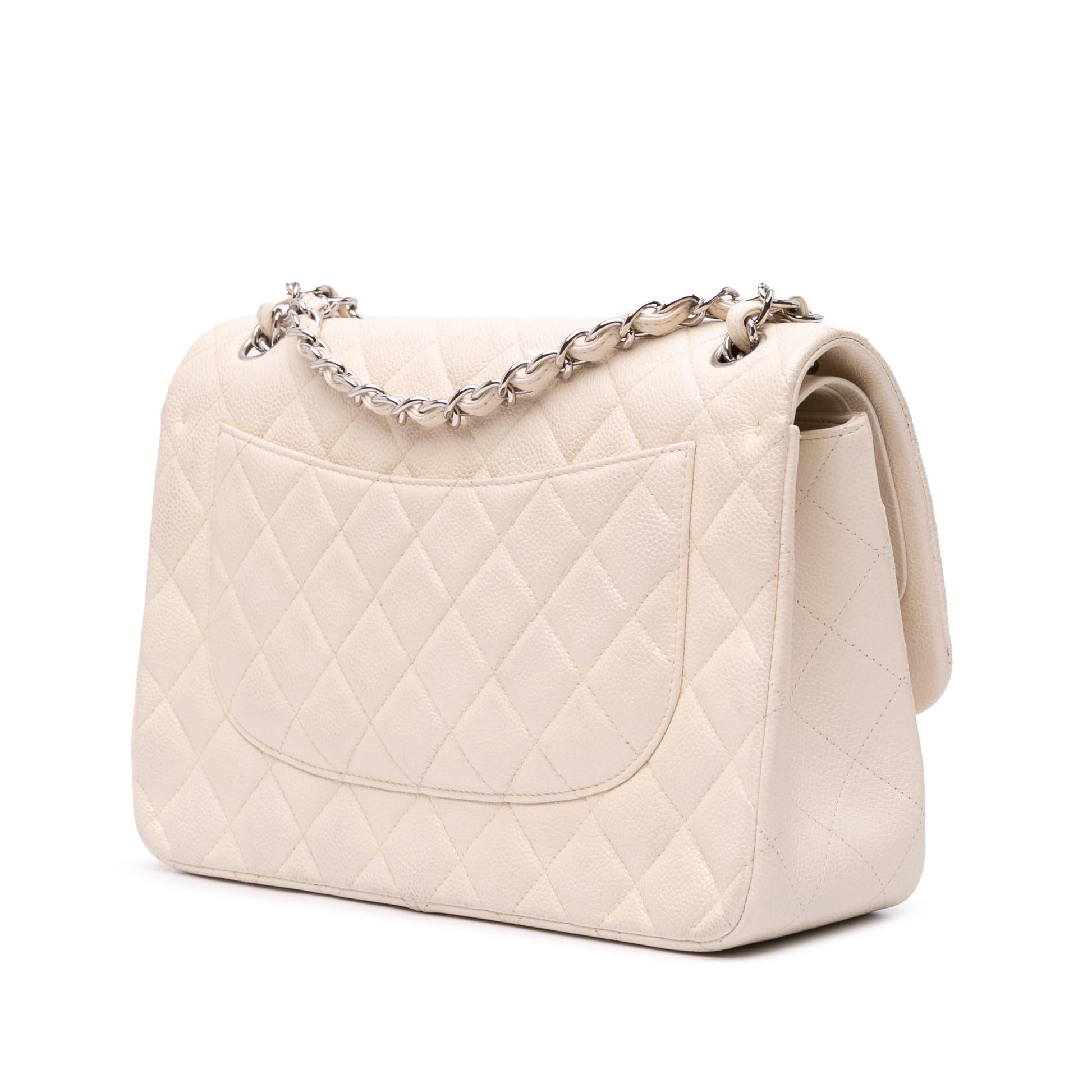 Chanel Jumbo Classic Caviar Double Flap Handbag Flap 17