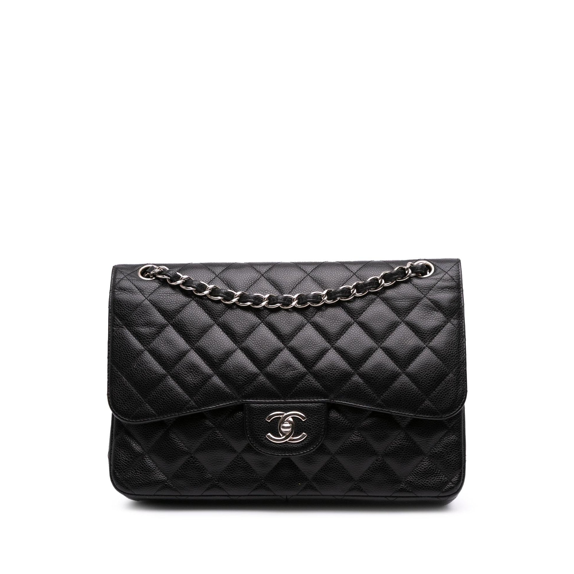 Chanel Jumbo Classic Caviar Double Flap Handbag Flap 20
