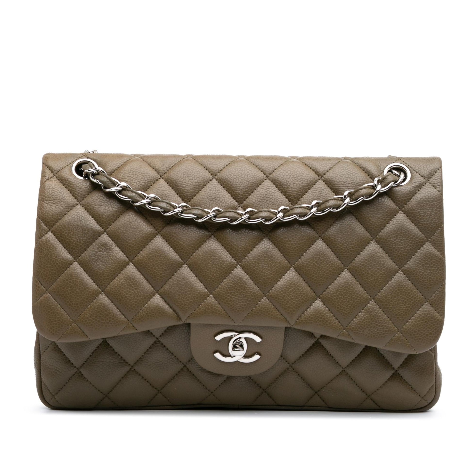 Chanel Jumbo Classic Caviar Double Flap Handbag Flap 18
