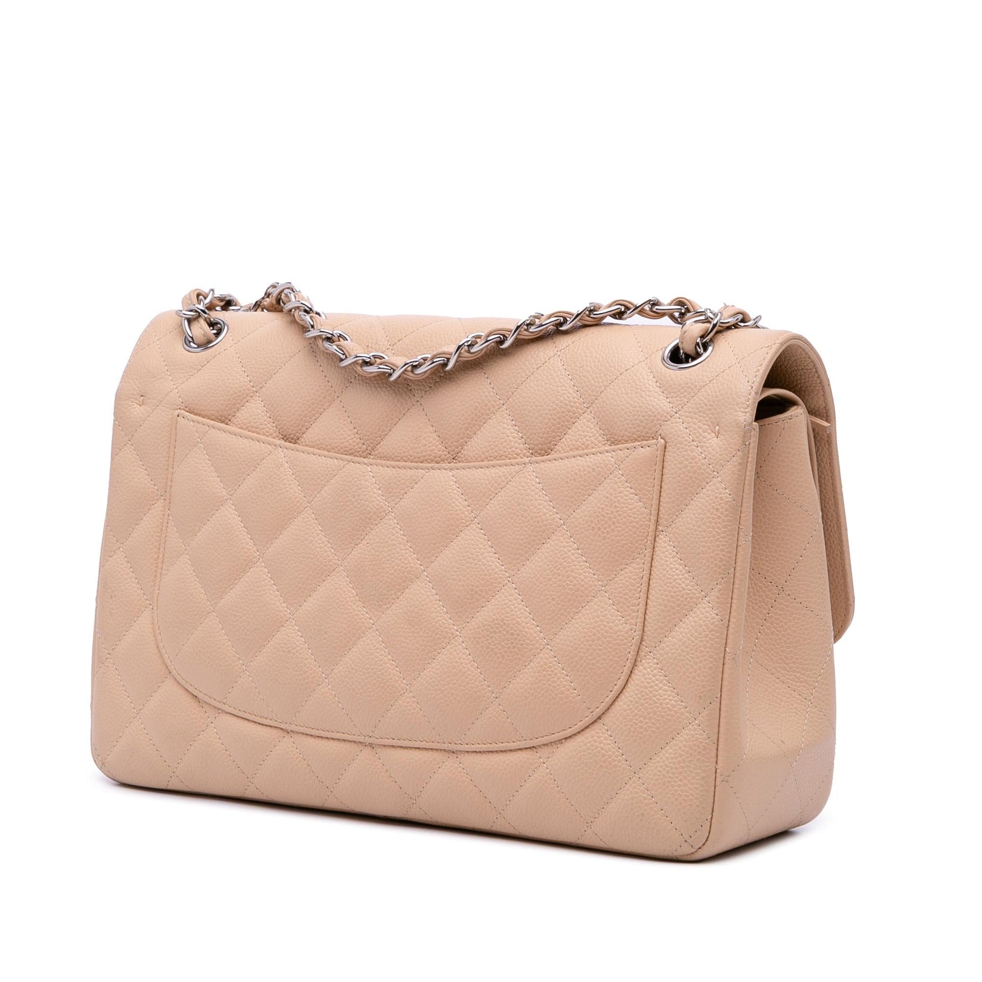Chanel Jumbo Classic Caviar Double Flap Handbag Flap 21