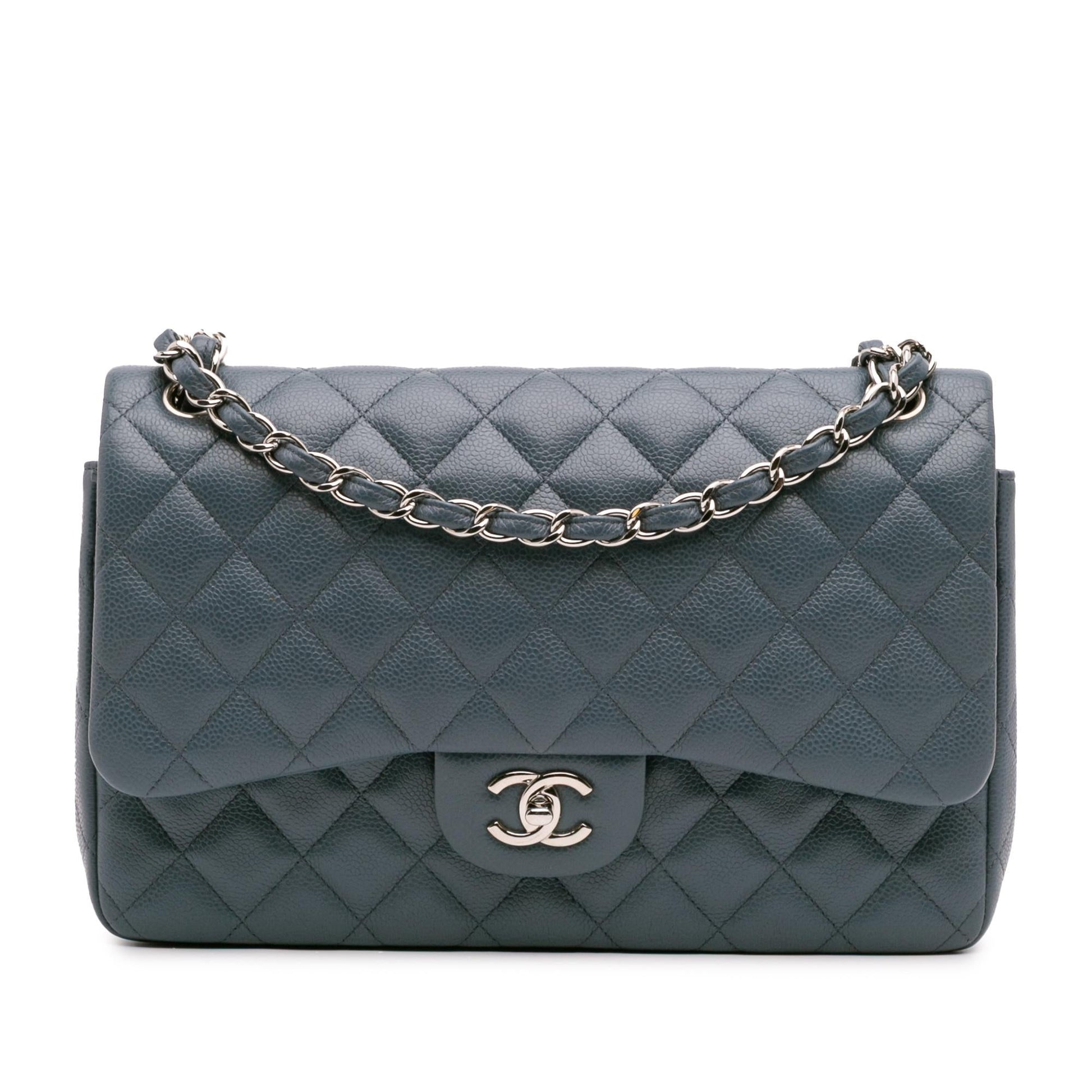 Chanel Jumbo Classic Caviar Double Flap Handbag Flap 23