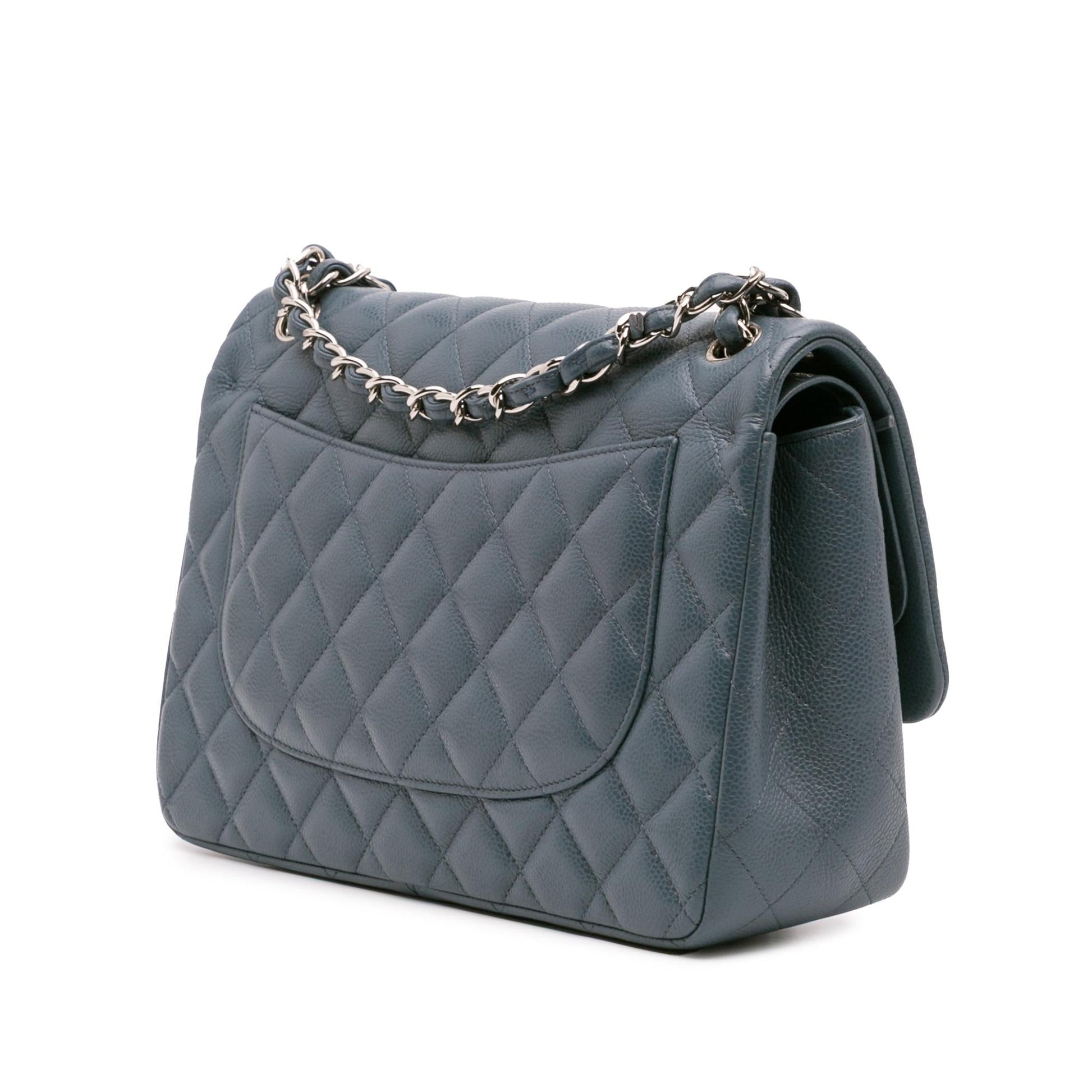 Chanel Jumbo Classic Caviar Double Flap Handbag Flap 23