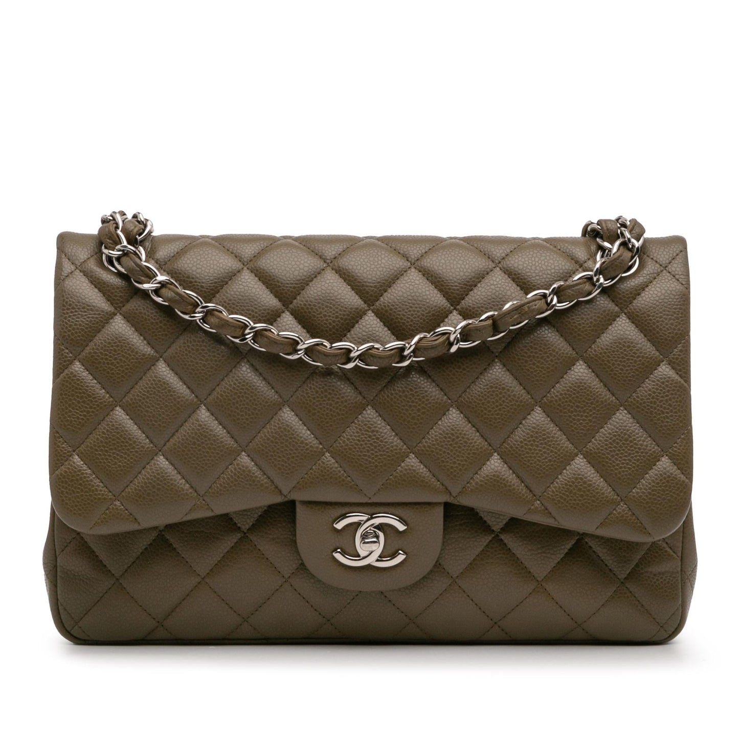 Chanel Jumbo Classic Caviar Double Flap Handbag Flap 25