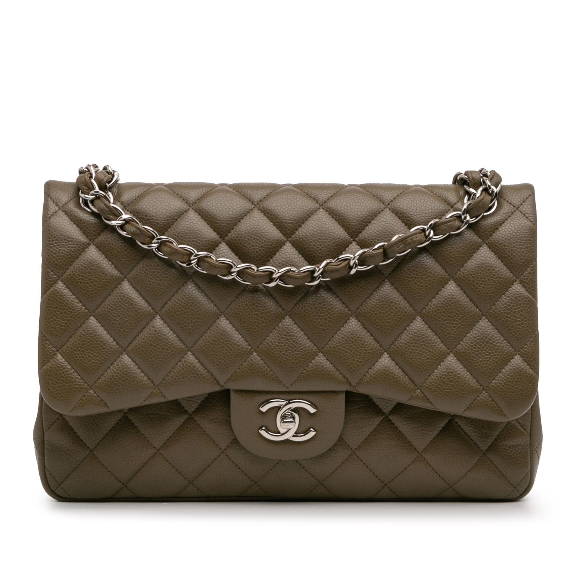 Chanel Jumbo Classic Caviar Double Flap Handbag Flap 25