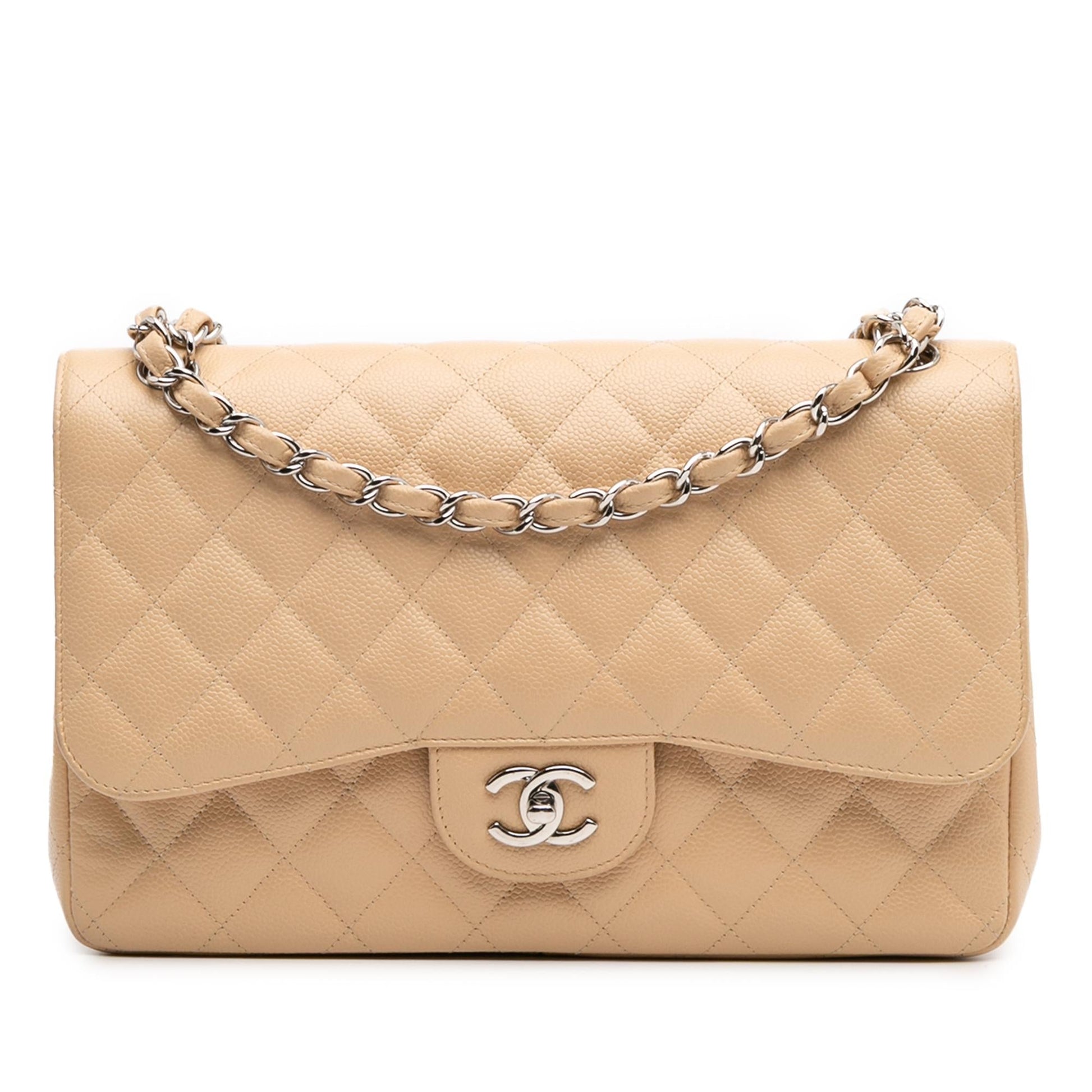 Chanel Jumbo Classic Caviar Double Flap Handbag Flap 27