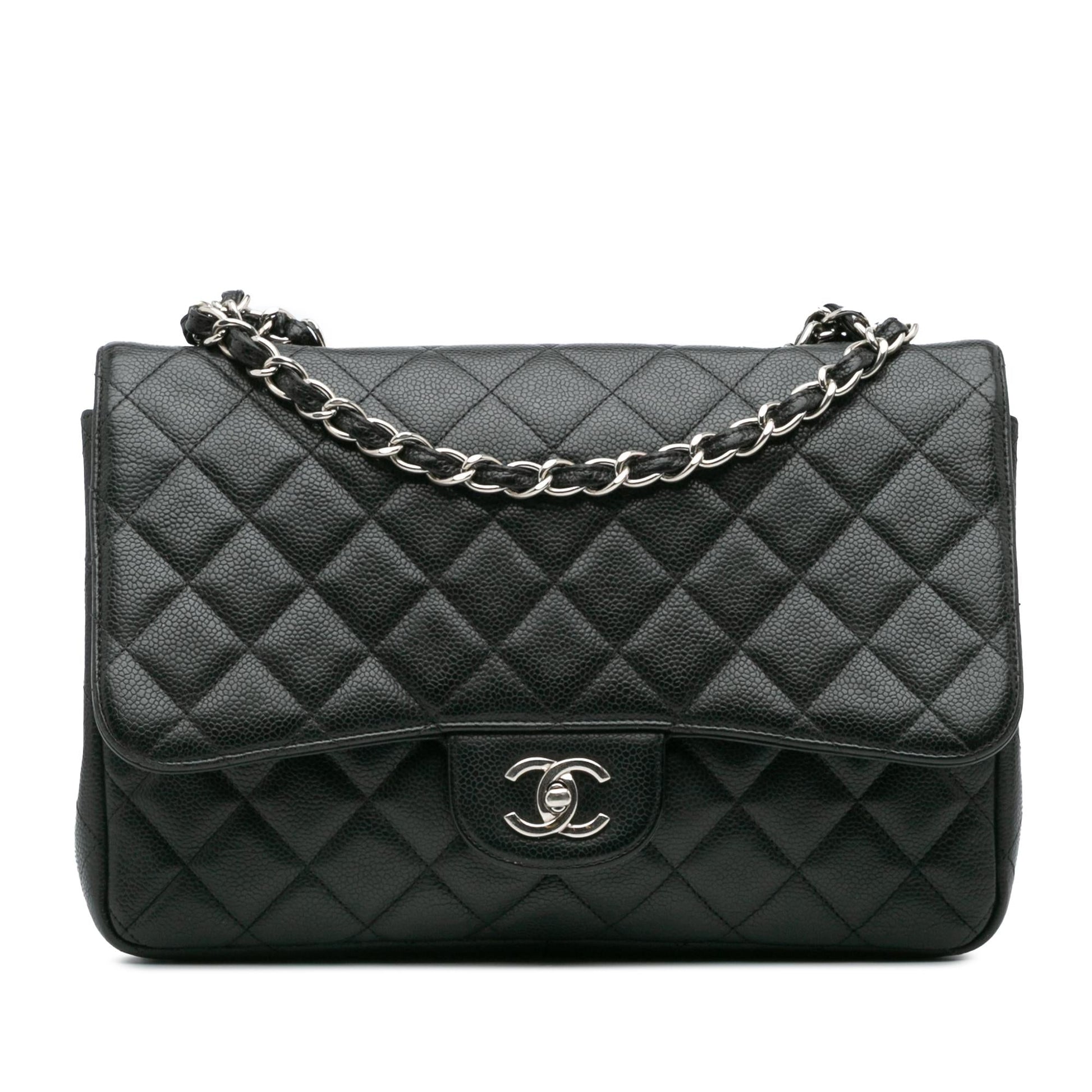 Chanel Jumbo Classic Caviar Single Flap Handbag Single Flap