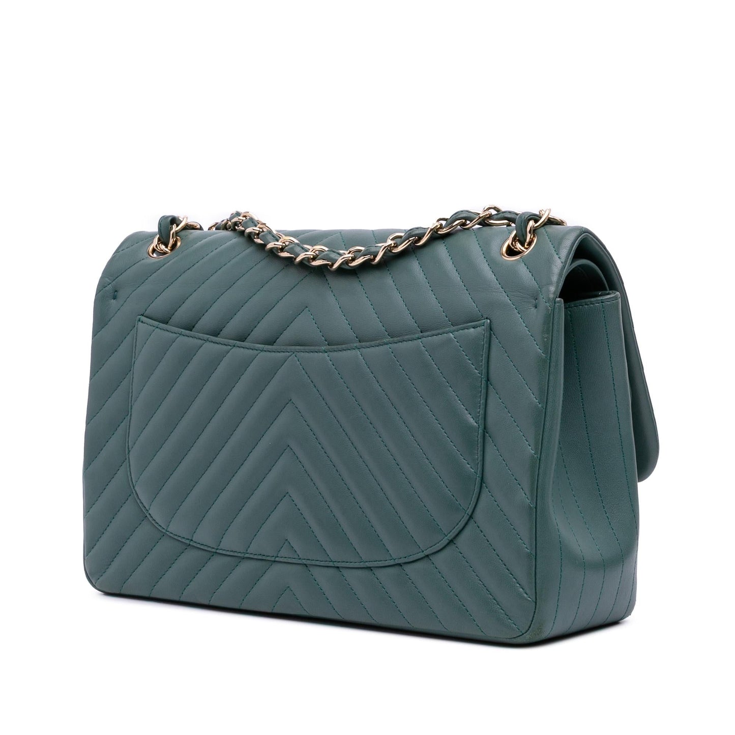 Chanel Jumbo Classic Chevron Lambskin Double Flap Handbag