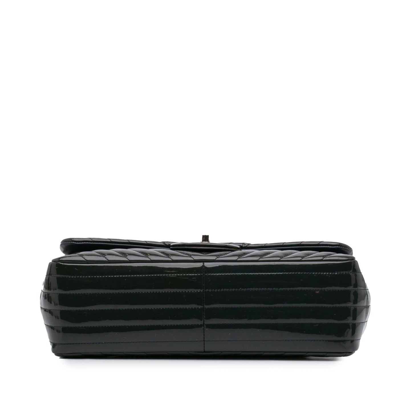 Chanel Jumbo Classic Chevron Patent Double Flap Handbag