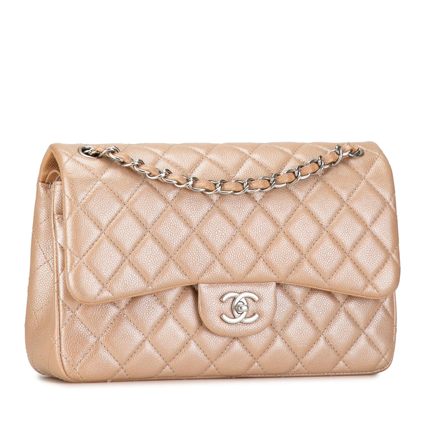 Chanel Jumbo Classic Iridescent Caviar Double Flap Handbag