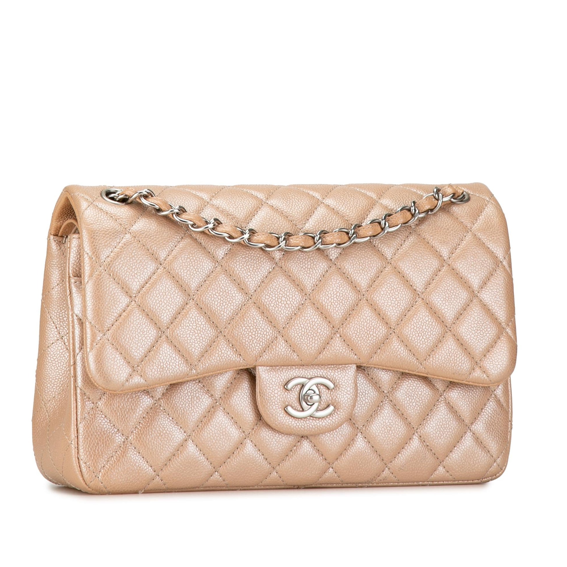 Chanel Jumbo Classic Iridescent Caviar Double Flap Handbag