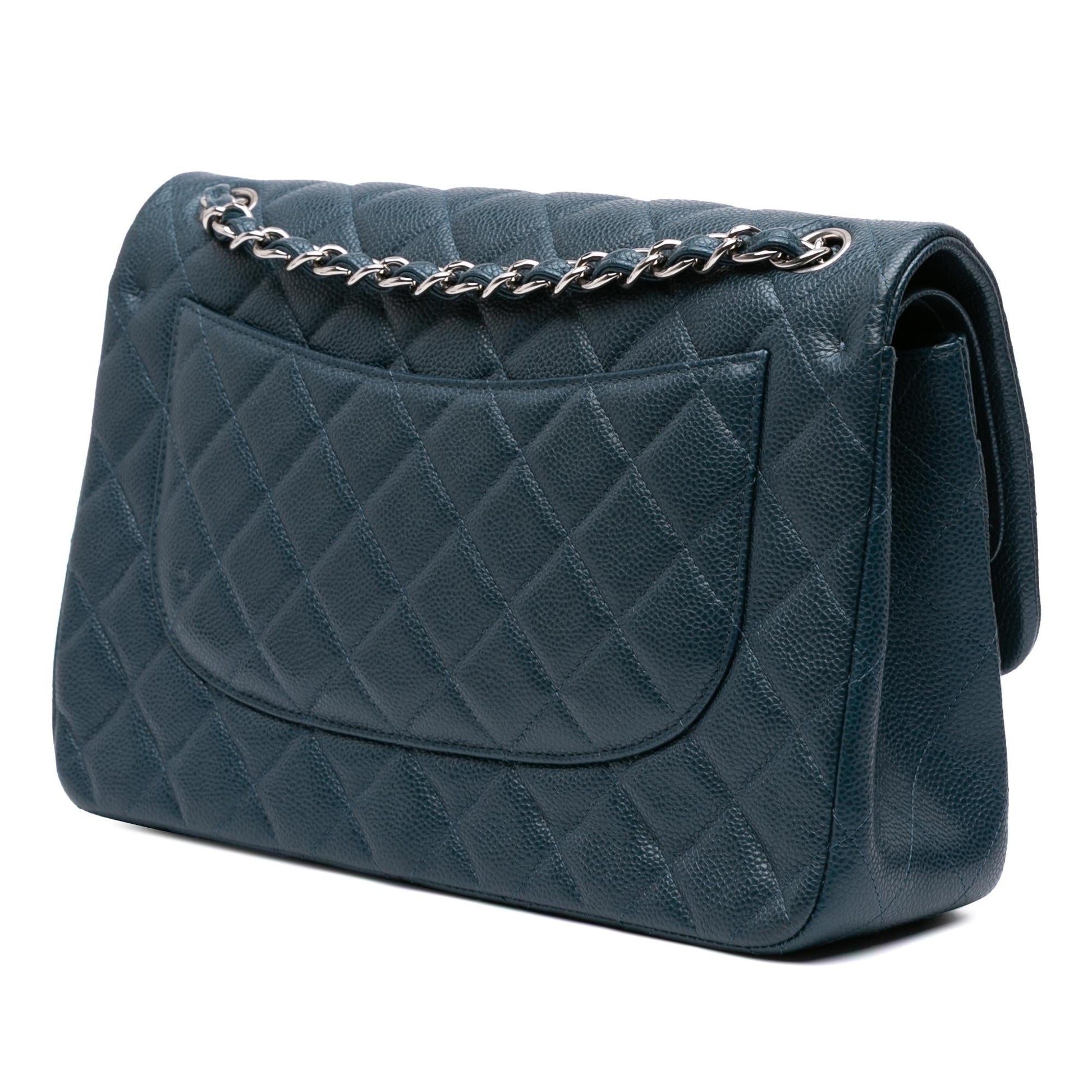 Chanel Jumbo Classic Iridescent Caviar Double Flap Handbag