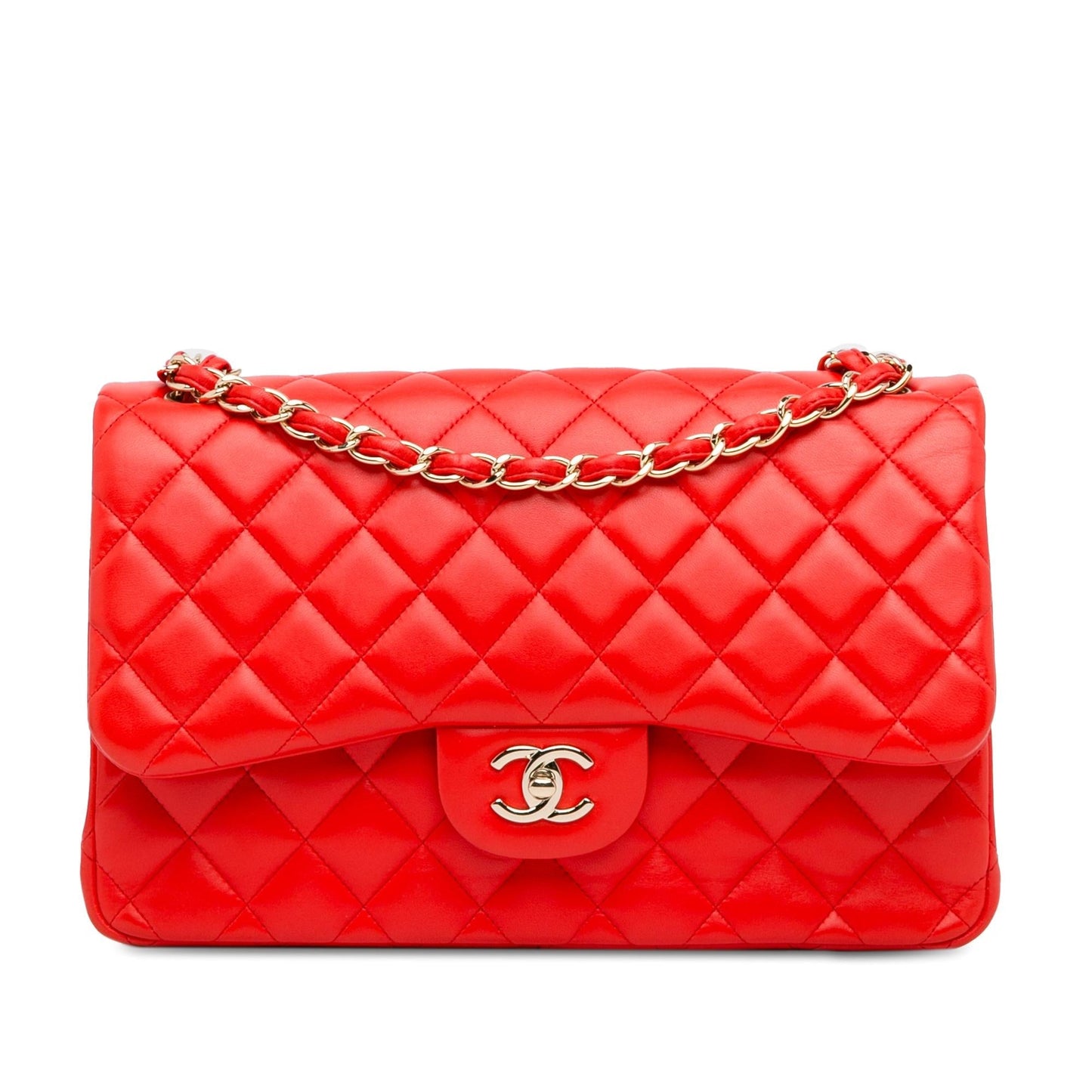 Chanel Jumbo Classic Lambskin Double Flap SHG-UmY2Vt Handbag
