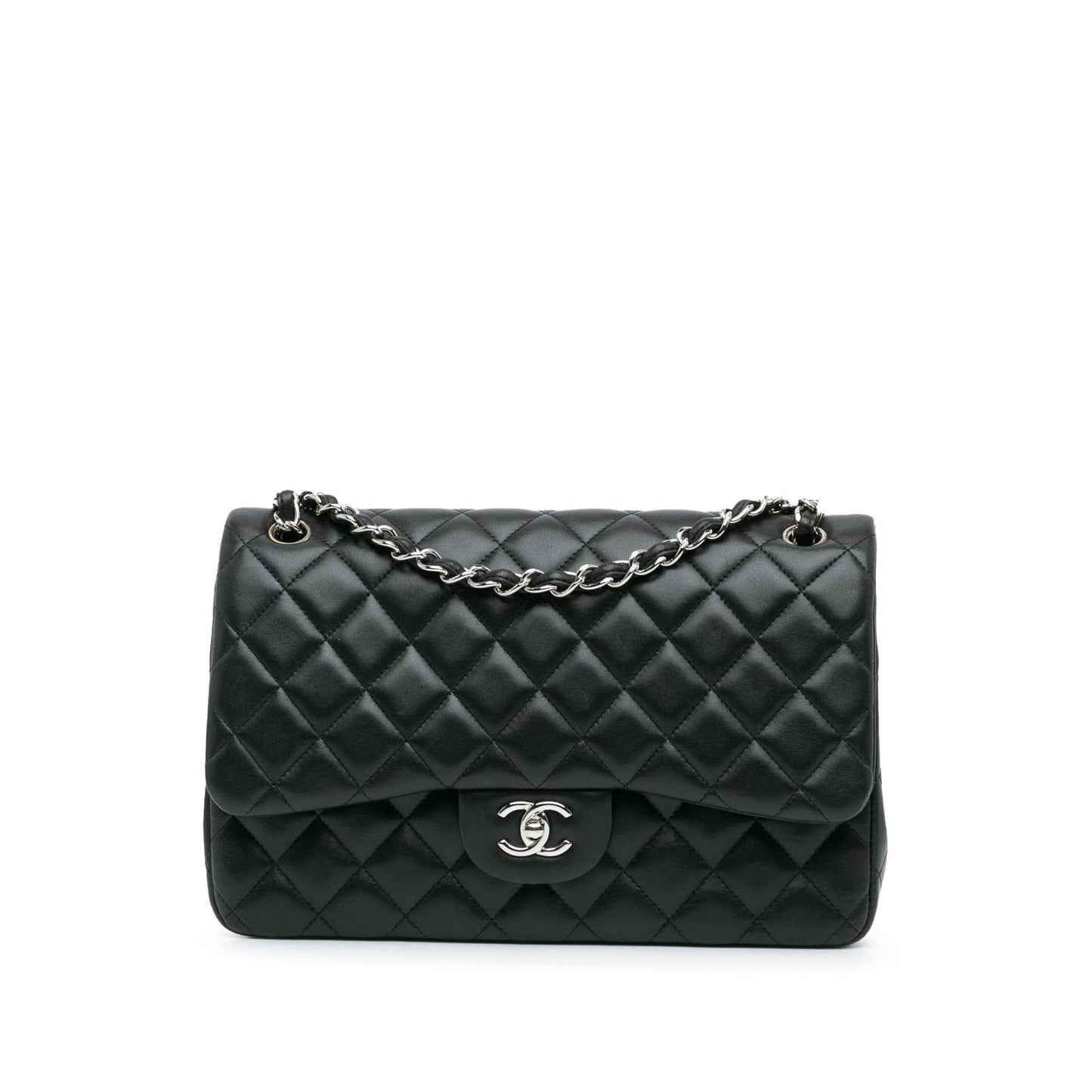 Chanel Jumbo Classic Lambskin Double Flap Handbag Shg Nzgthw