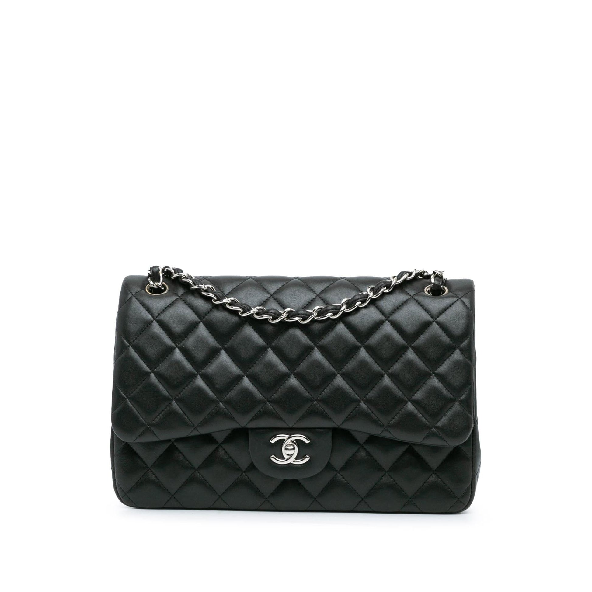 Chanel Jumbo Classic Lambskin Double Flap Handbag Shg Nzgthw