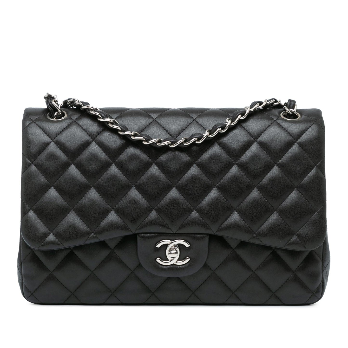 Chanel Jumbo Classic Lambskin Double Flap Handbag Shg T2Xnq8