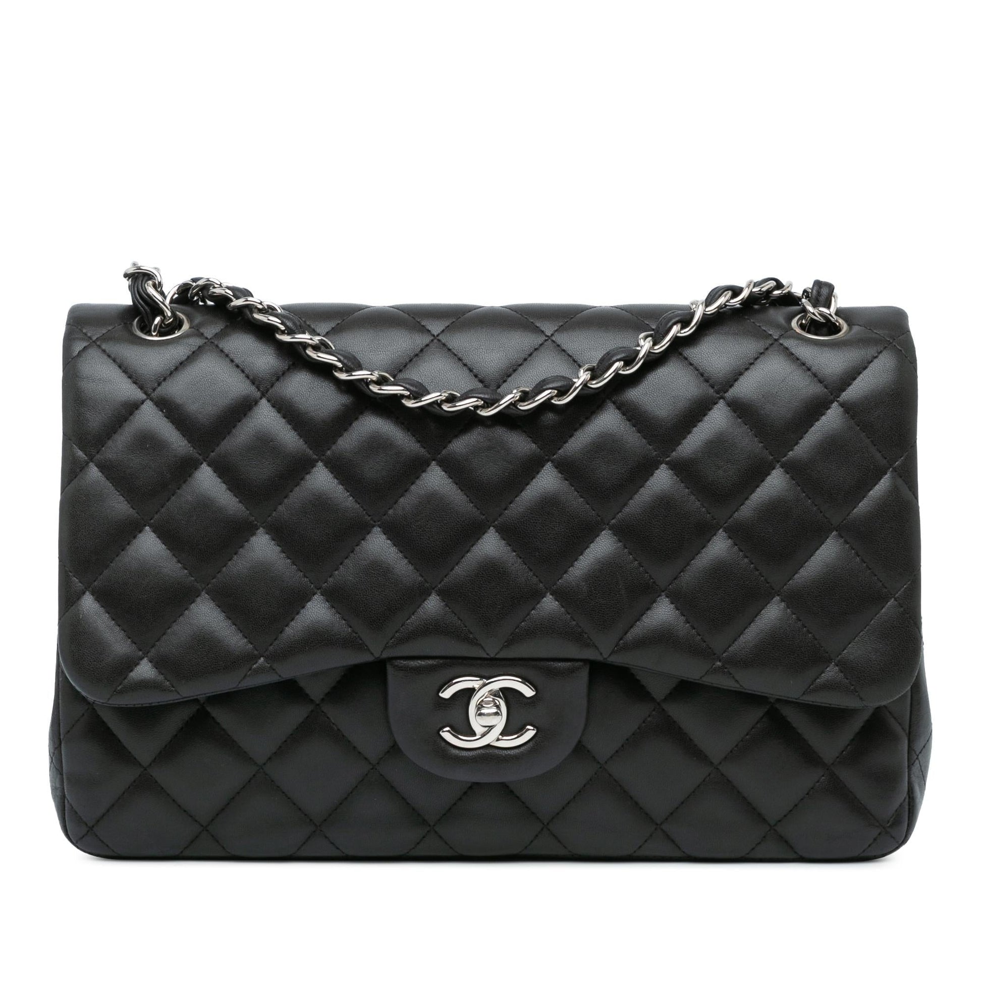 Chanel Jumbo Classic Lambskin Double Flap Handbag Shg T2Xnq8