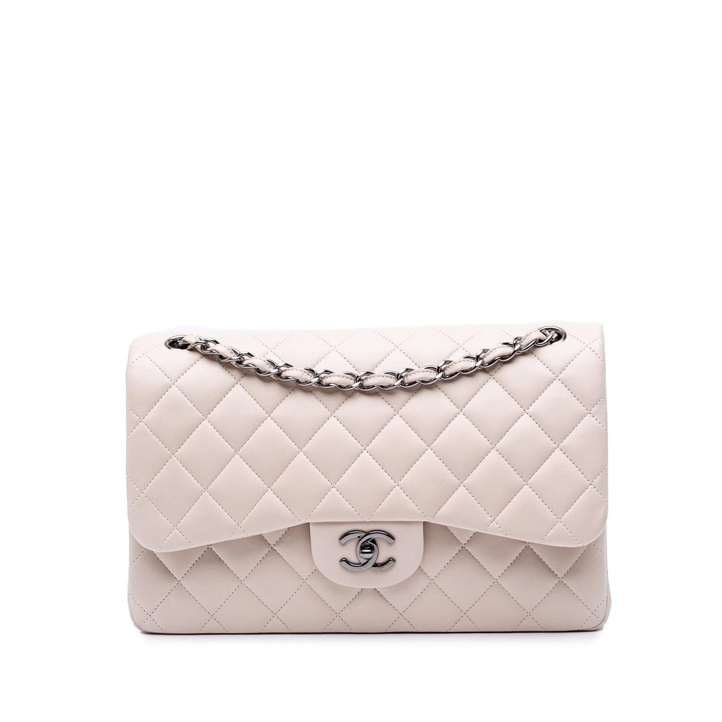 Chanel Jumbo Classic Lambskin Double Flap Handbag Flap 20