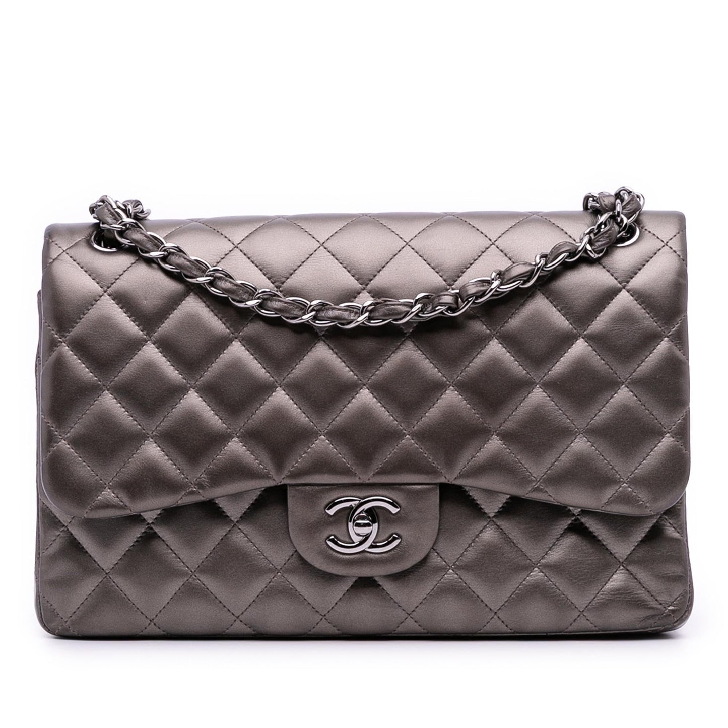Chanel Jumbo Classic Lambskin Double Flap Handbag Flap 26