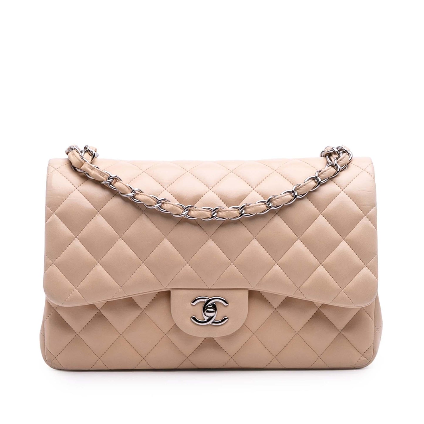 Chanel Jumbo Classic Lambskin Double Flap Handbag Flap 27