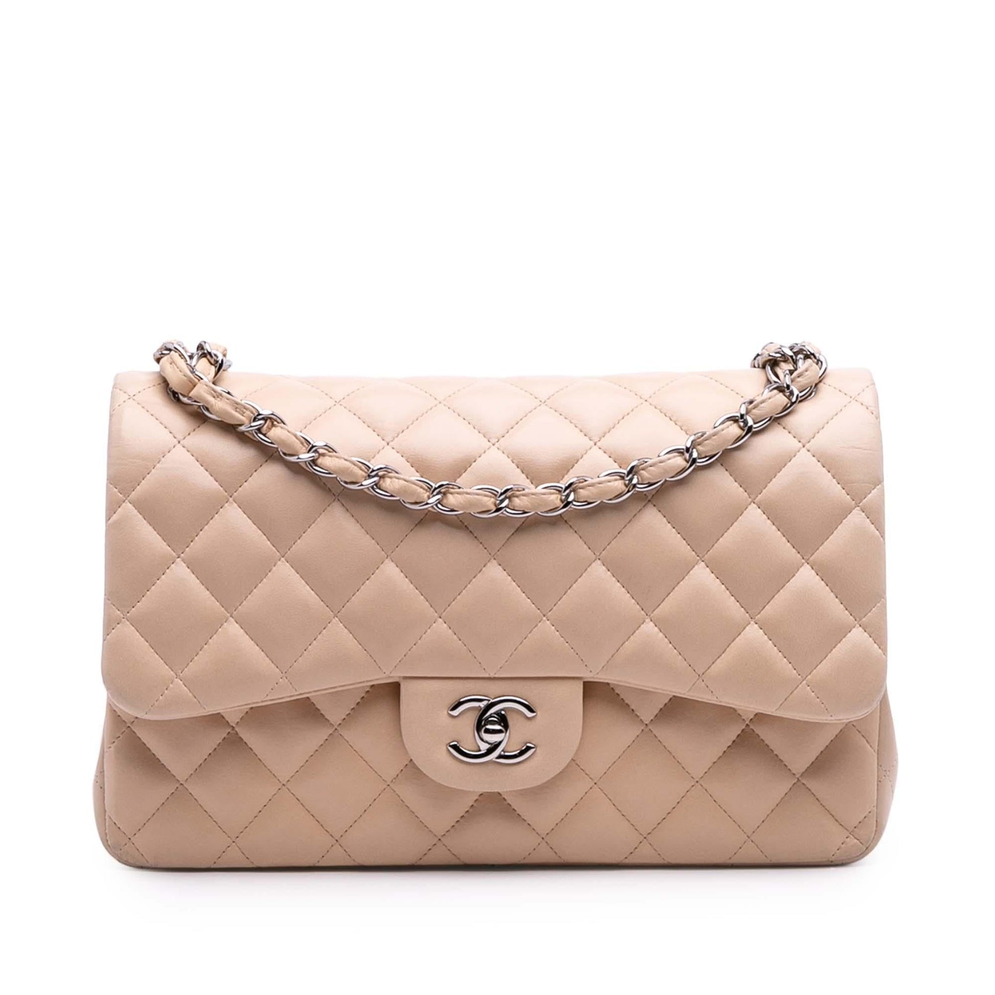 Chanel Jumbo Classic Lambskin Double Flap Handbag Flap 27