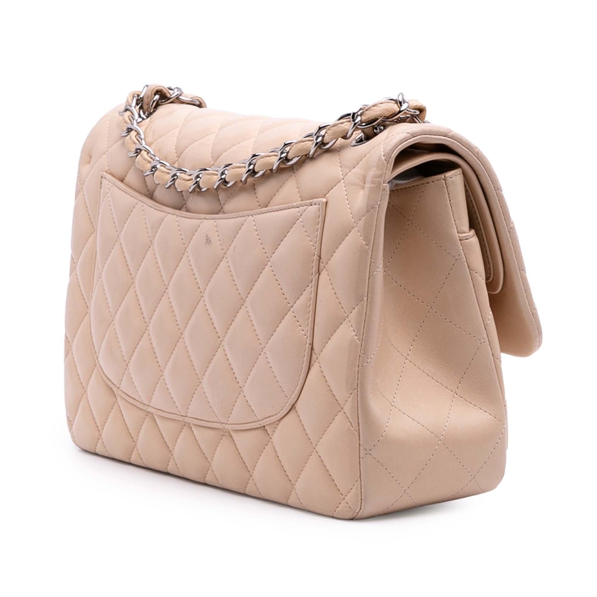 Chanel Jumbo Classic Lambskin Double Flap Handbag Flap 27