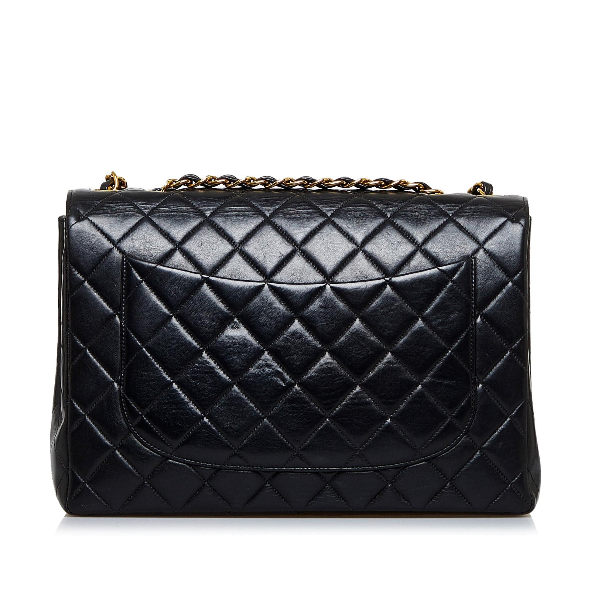 Chanel Jumbo Classic Lambskin Maxi Single Flap Handbag