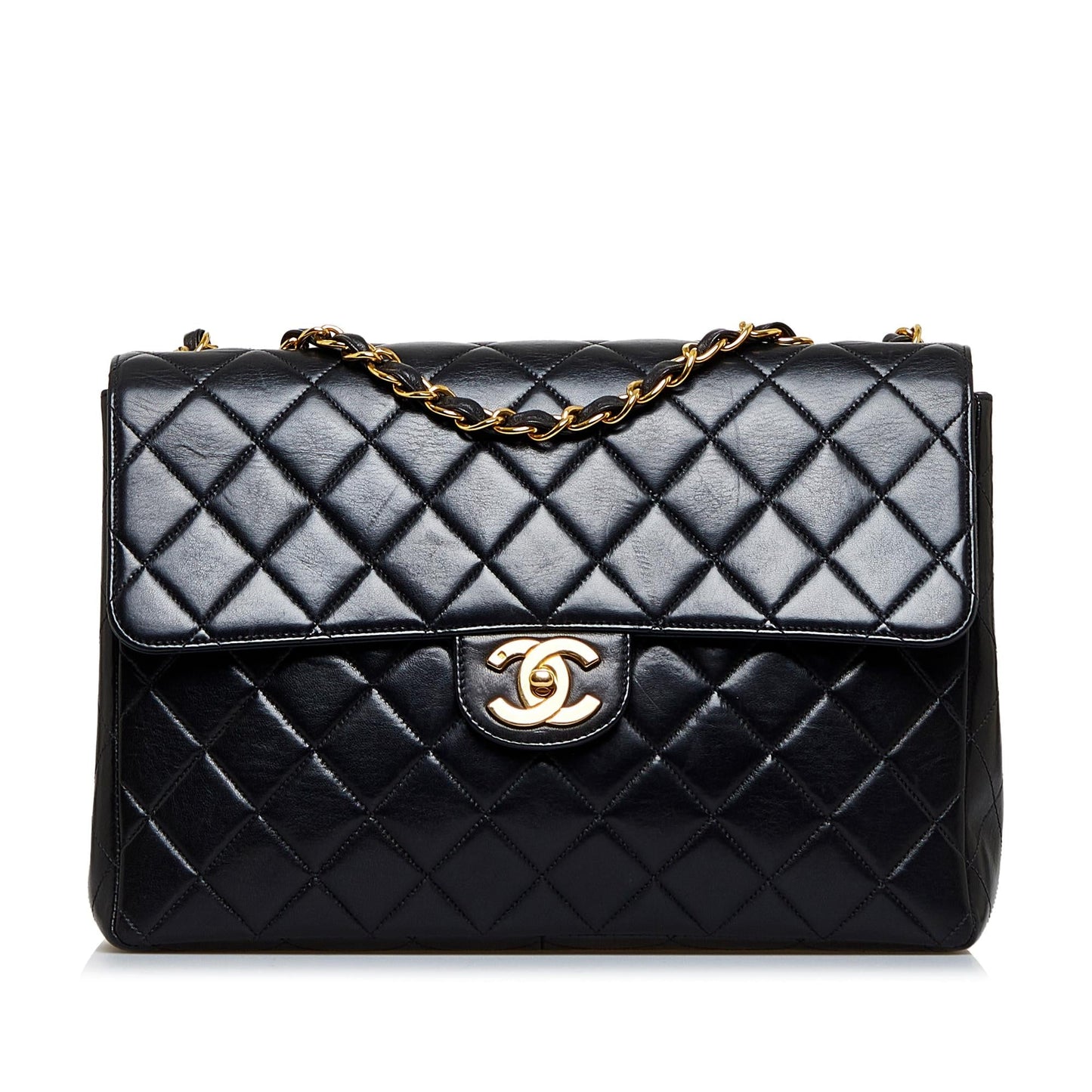 Chanel Jumbo Classic Lambskin Maxi Single Flap Handbag