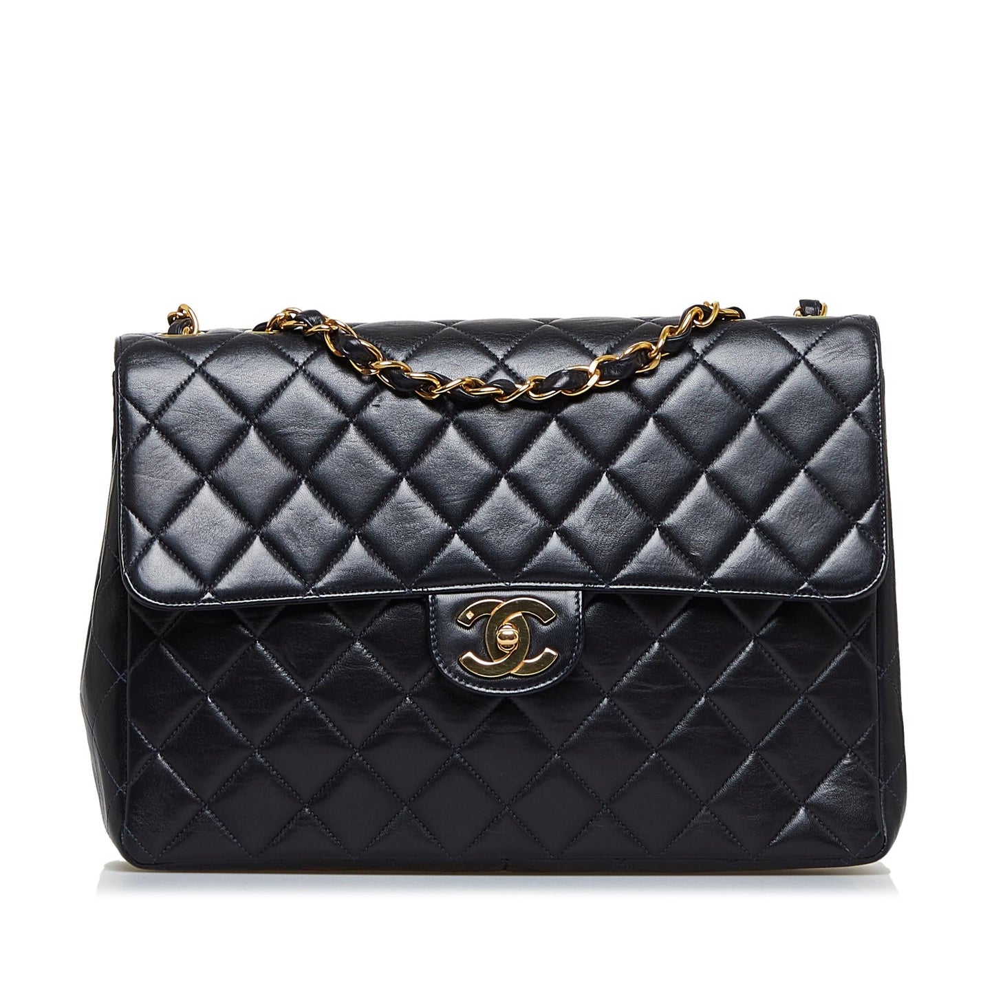 Chanel Jumbo Classic Lambskin Maxi Single Flap Handbag Shg P1Ej2I