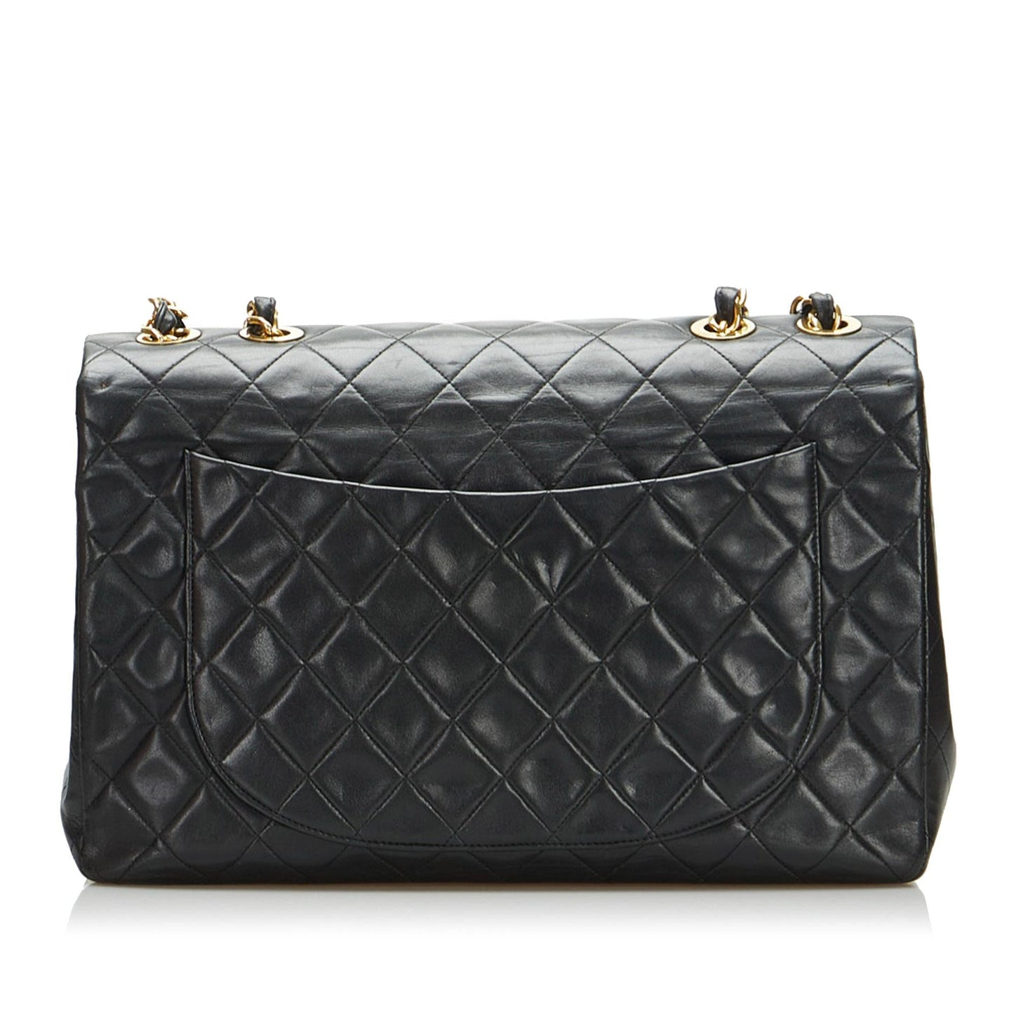 Chanel Jumbo Classic Lambskin Maxi Single Flap Handbag Shg Heisbi