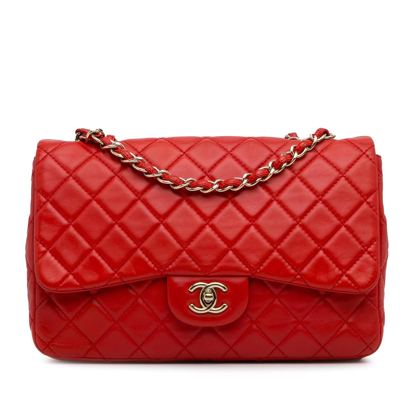 Chanel Jumbo Classic Lambskin Single Flap SHG-4gCZeR Handbag