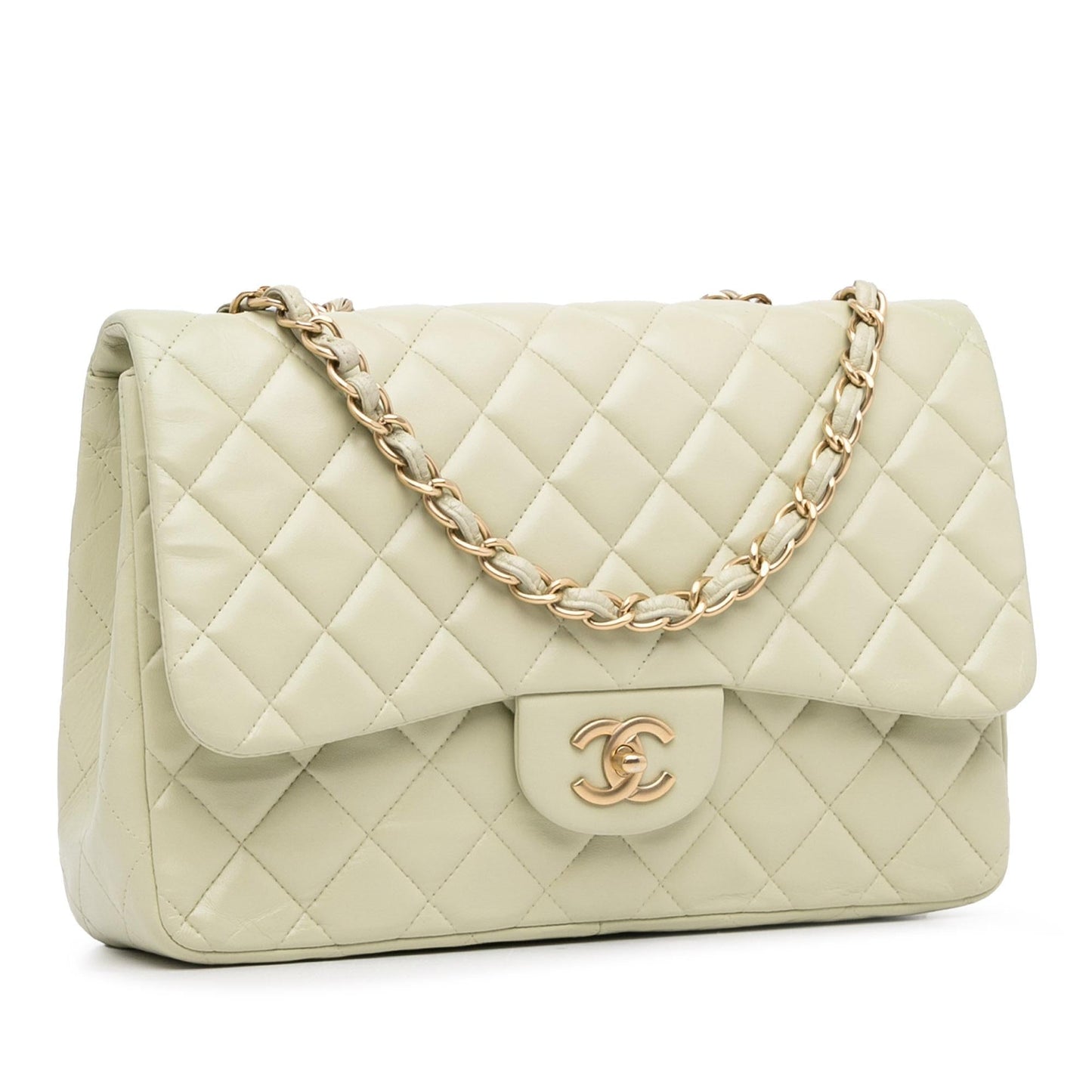 Chanel Jumbo Classic Lambskin Single Flap SHG-RAwy5g Handbag