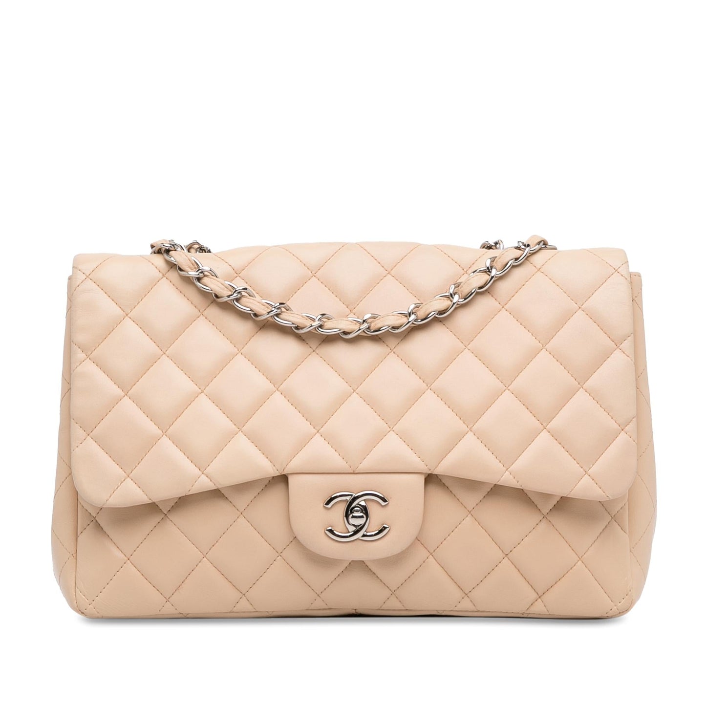 Chanel Jumbo Classic Lambskin Single Flap (Shg-Gkwzlm) Bag