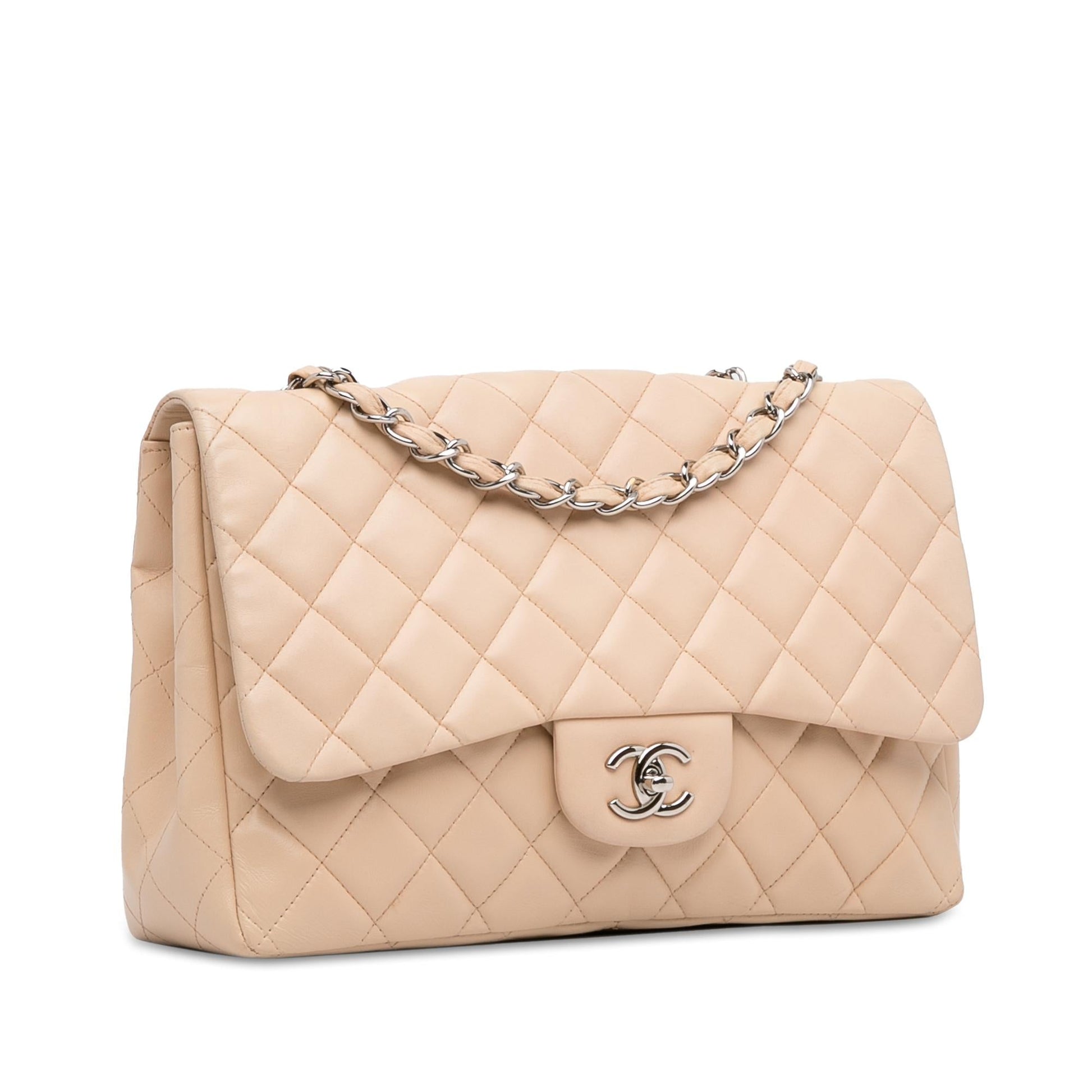 Chanel Jumbo Classic Lambskin Single Flap (Shg-Gkwzlm) Bag