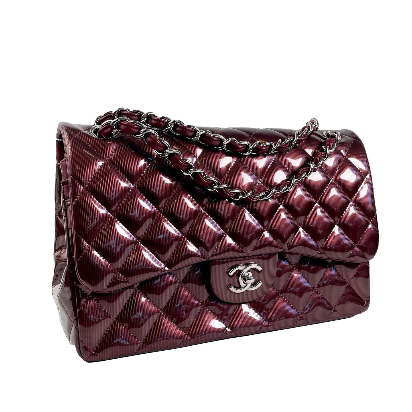 Chanel Jumbo Classic Patent Double Flap SHG-KP5acZ Handbag