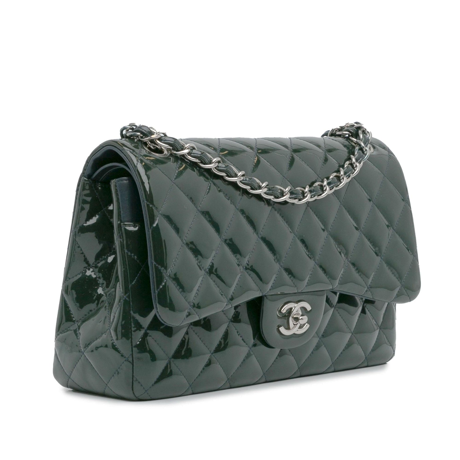 Chanel Jumbo Classic Patent Double Flap (Shg-Tis8Ii) Bag