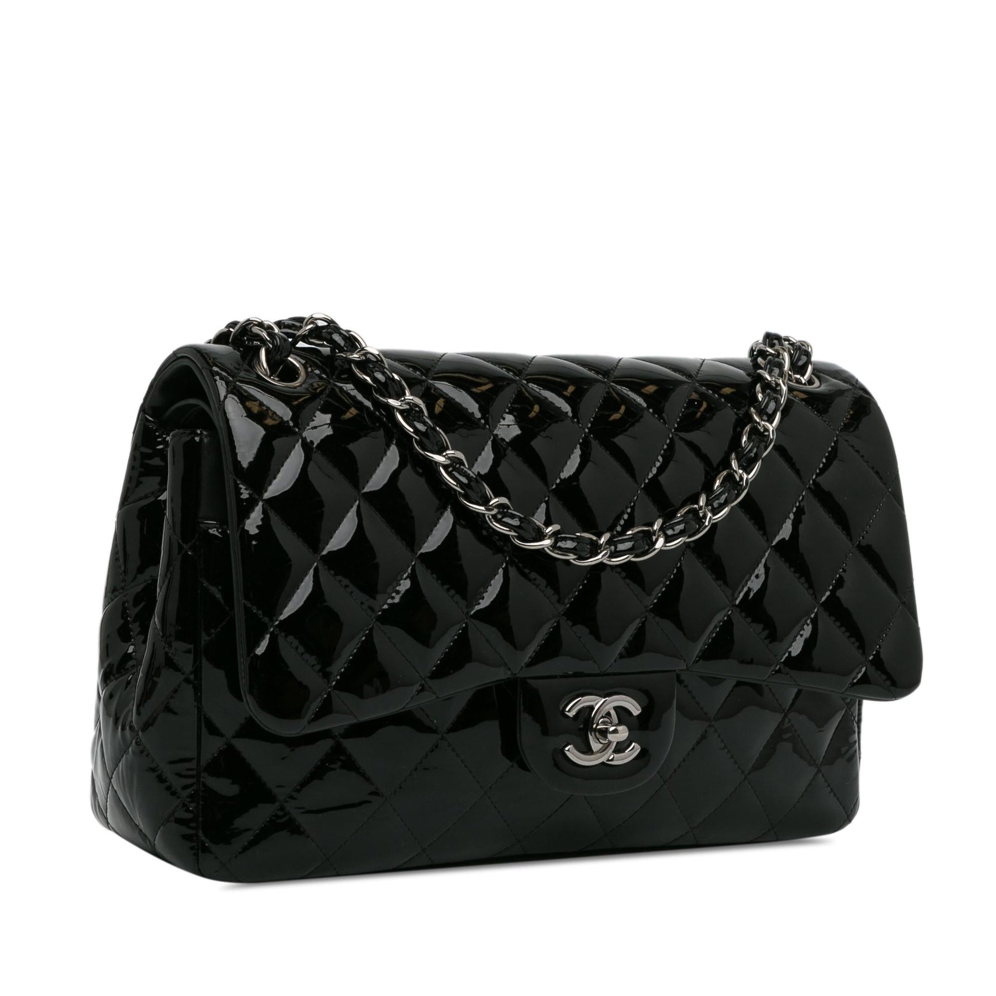 Chanel Jumbo Classic Patent Double Flap (Shg-N1Uthv) Bag