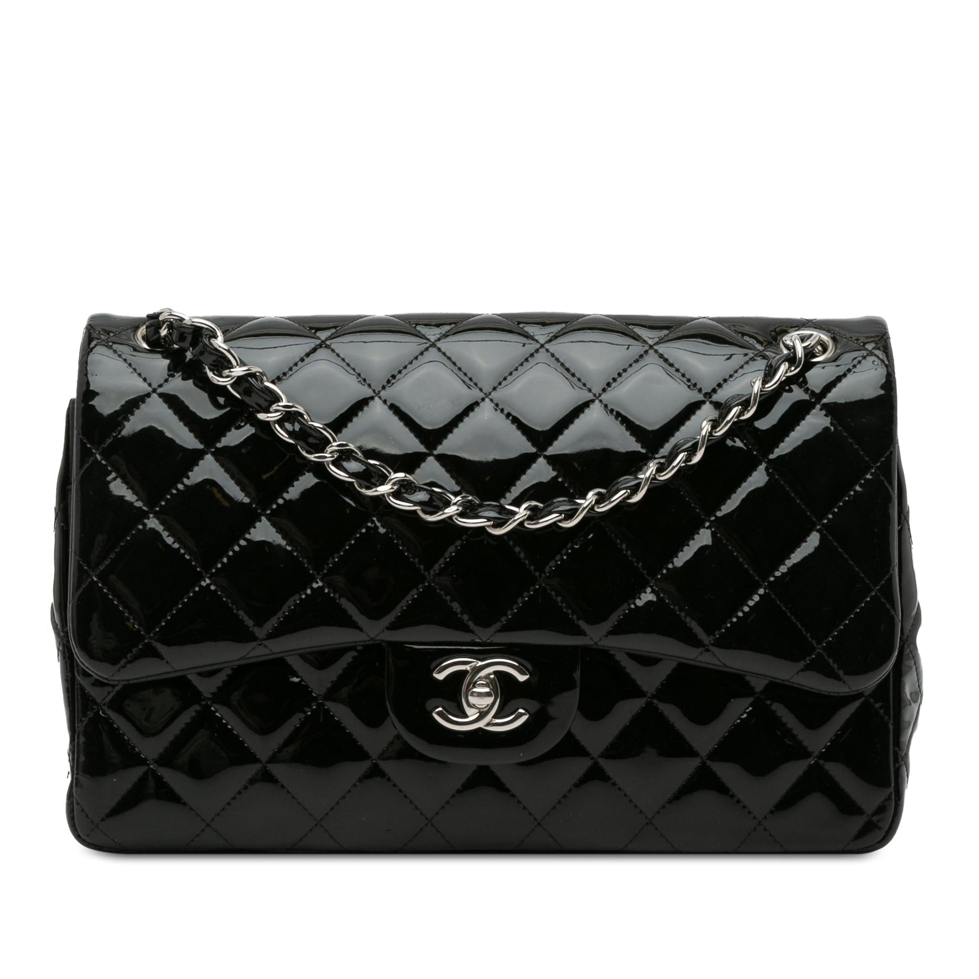 Chanel Jumbo Classic Patent Double Flap SHG-gJqseL Handbag