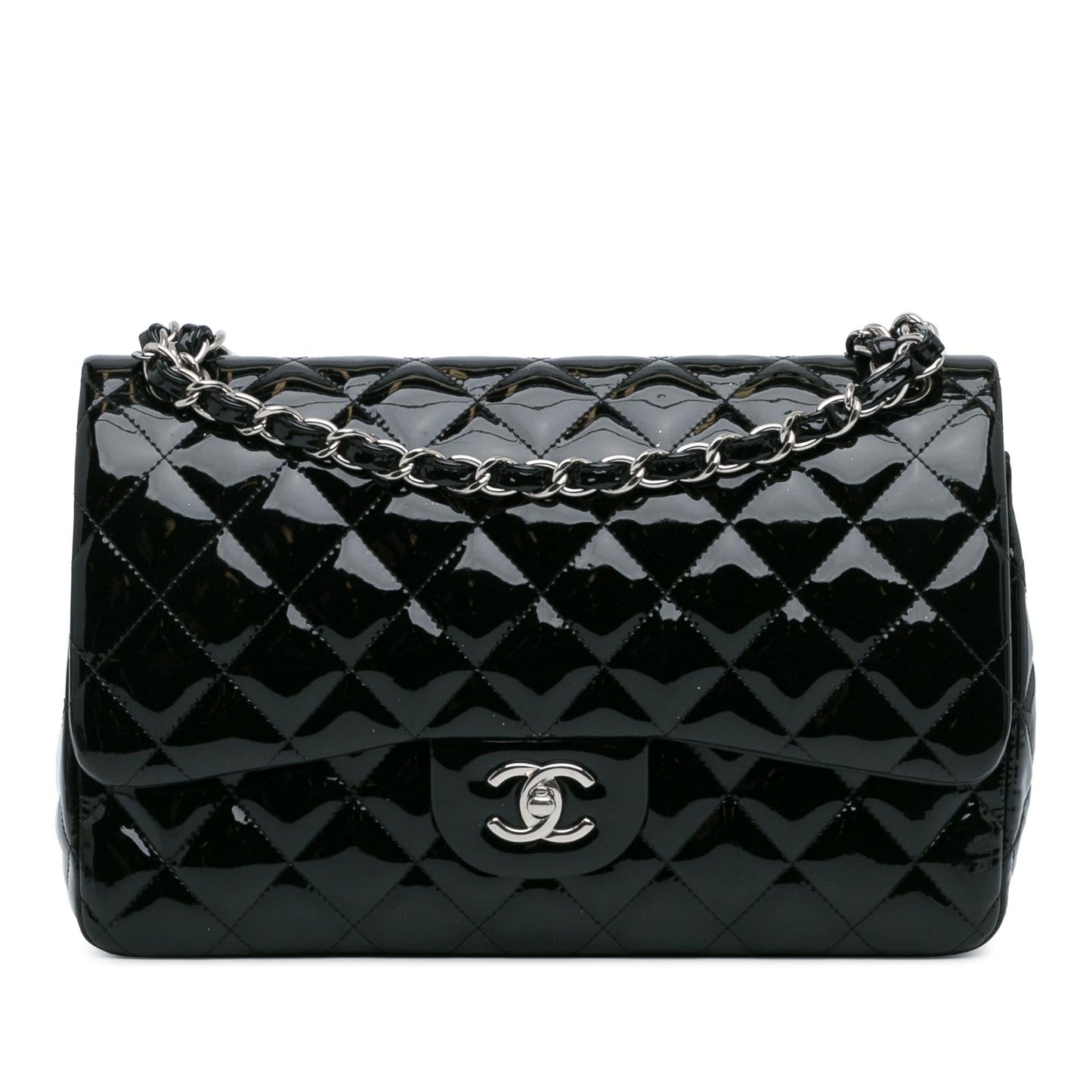 Chanel Jumbo Classic Patent Double Flap SHG-OHbgvl Handbag