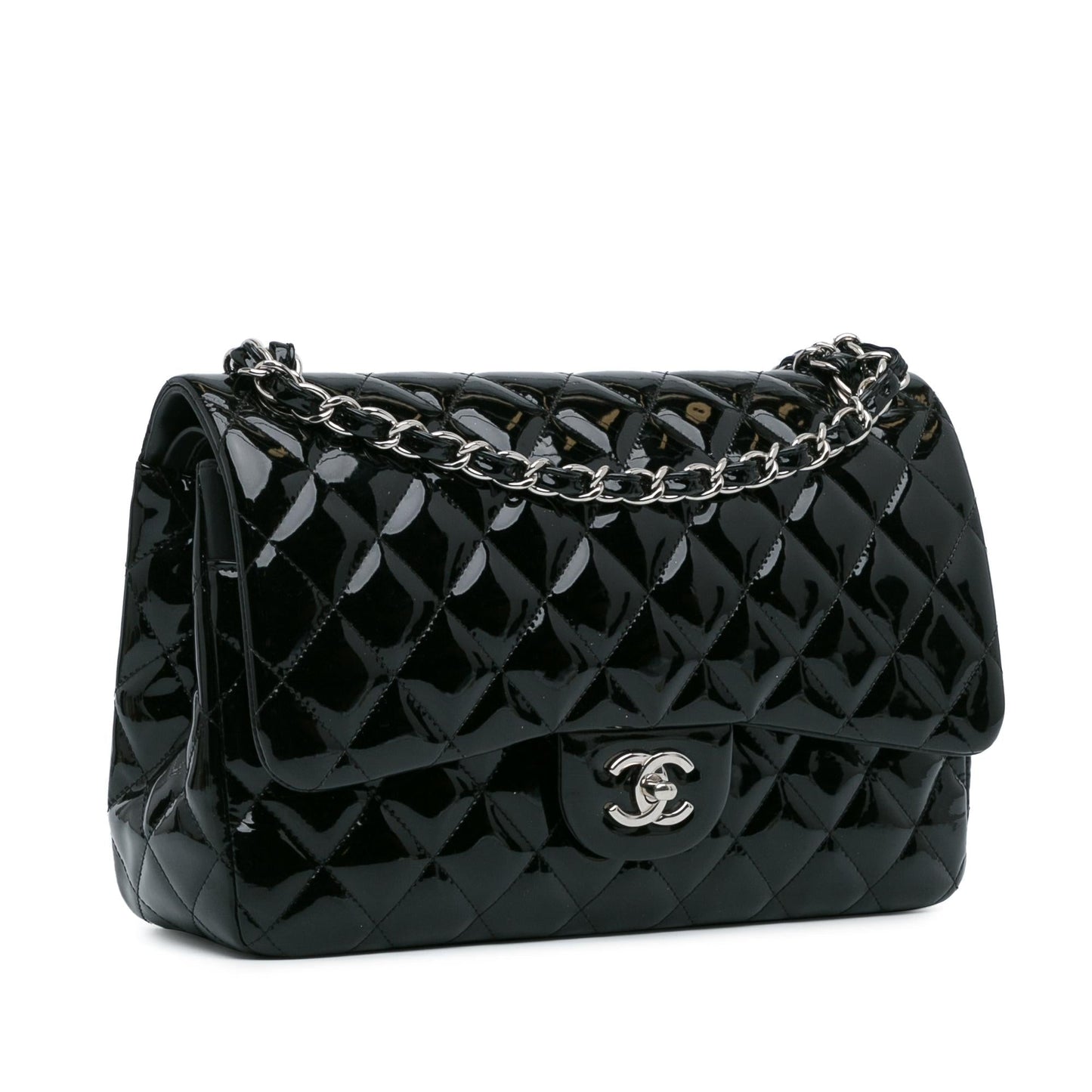 Chanel Jumbo Classic Patent Double Flap SHG-OHbgvl Handbag