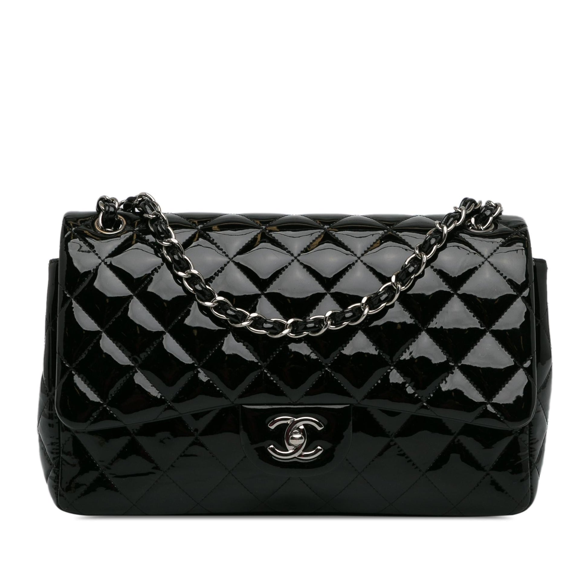 Chanel Jumbo Classic Patent Double Flap SHG-VxoOgX Handbag